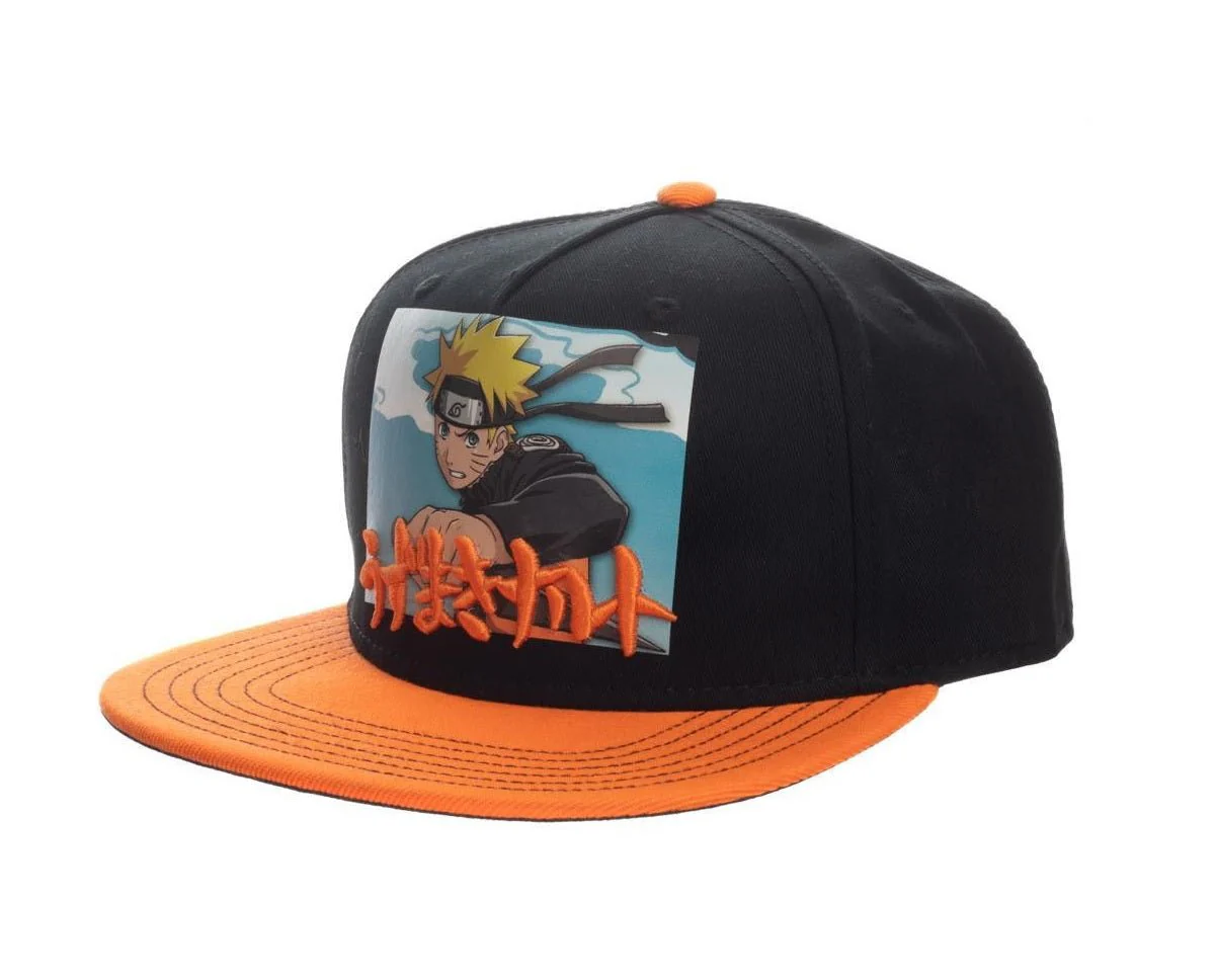 Naruto Shippuden Anime Orange Snapback Hat Cap - Image 1