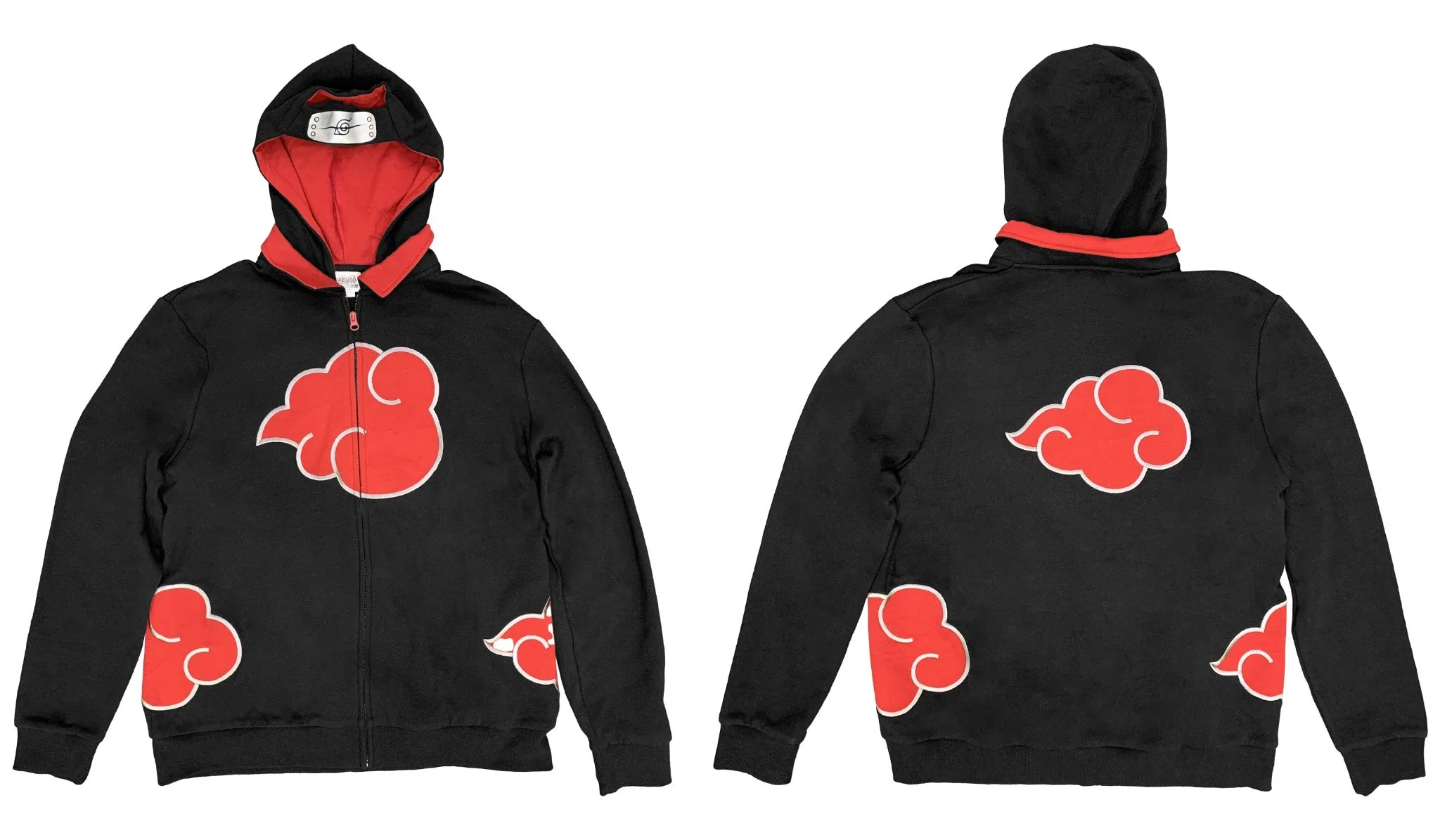 Naruto Shippuden Itachi Akatsuki Hidden Leaf Symbol Cosplay Hoodie With Headband - Image 3