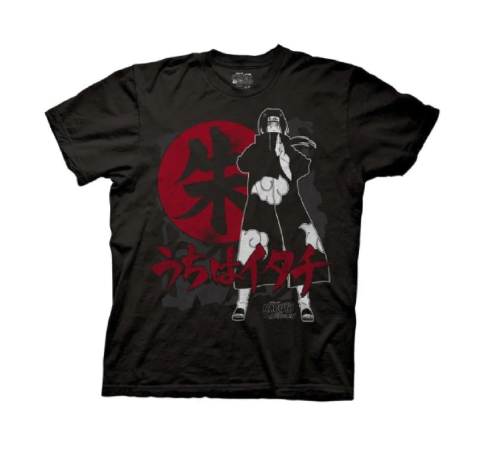 Naruto Shippuden Itachi Symbols Anime Adult T-Shirt - Image 1