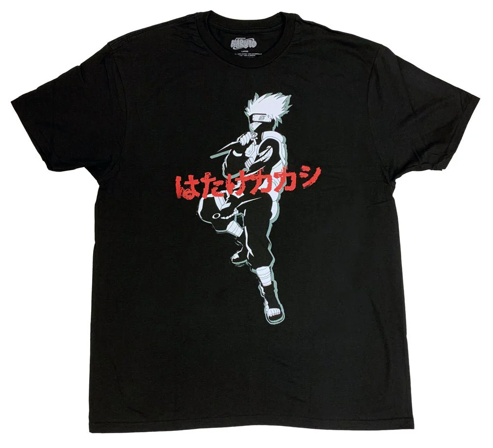 Naruto Shippuden Kakashi Kanji Adult T Shirt - Image 1