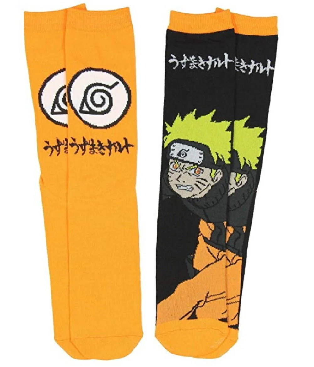 Naruto Shippuden Leaf Village Symbol 2 Pack Crew Socks One Size Fits Most - Image 1