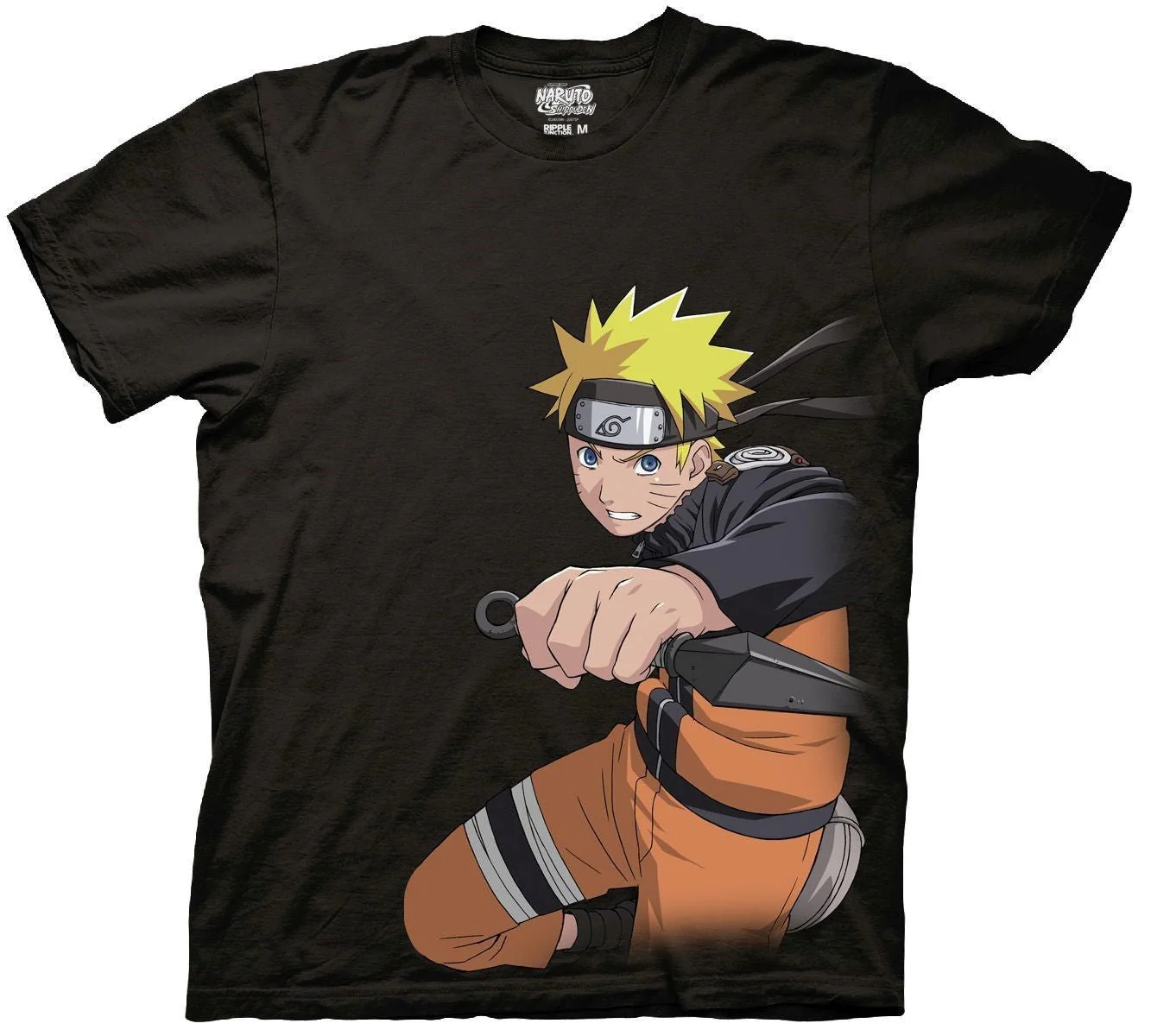 Naruto Shippuden - Naruto With Kunai Adult T Shirt - Image 1