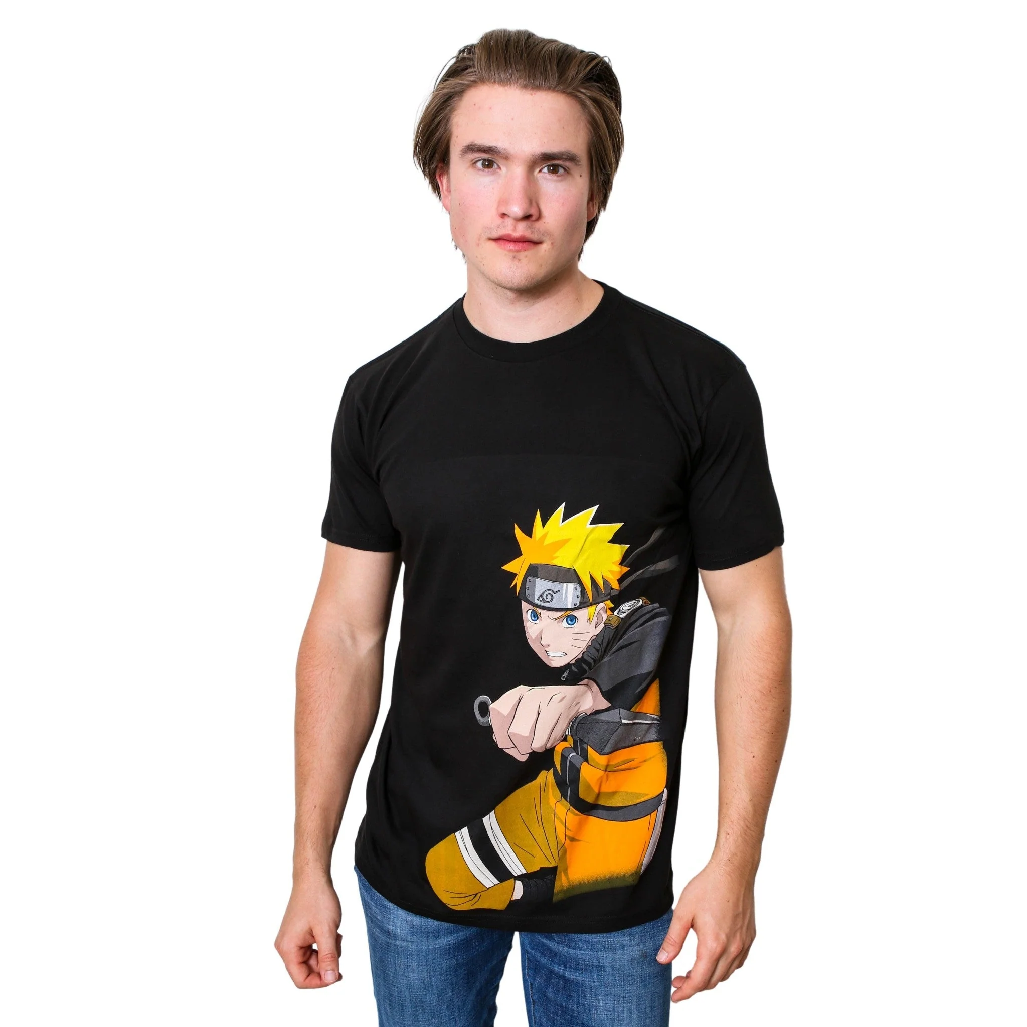 Naruto Shippuden - Naruto With Kunai Adult T Shirt - Image 2