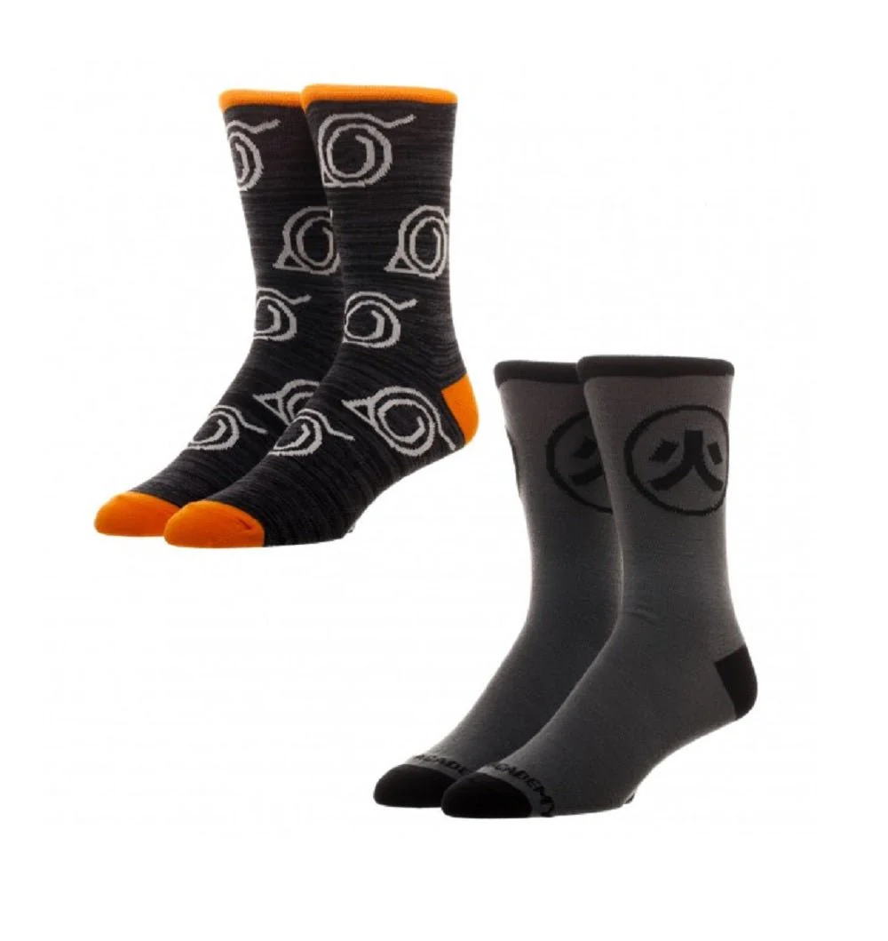 Naruto Shippuden Ninja Academy Symbols Crew Socks 2 Pack - Image 1