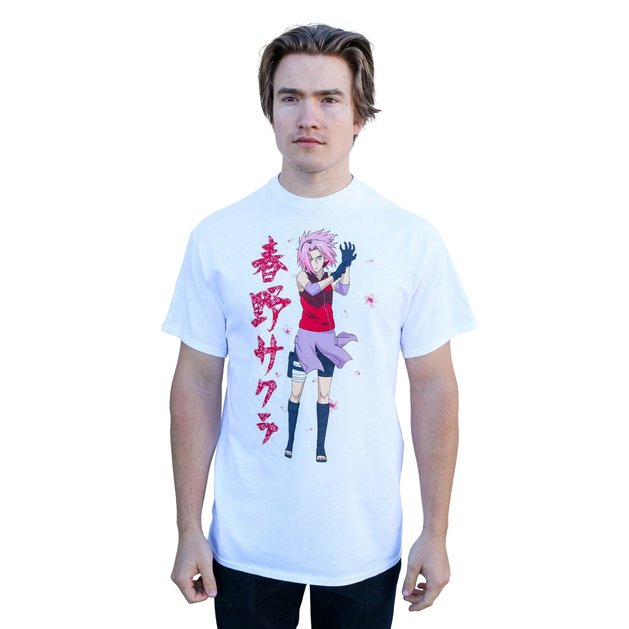 Naruto Shippuden Sakura Cherry Blossoms Anime Adult T-Shirt - Image 2