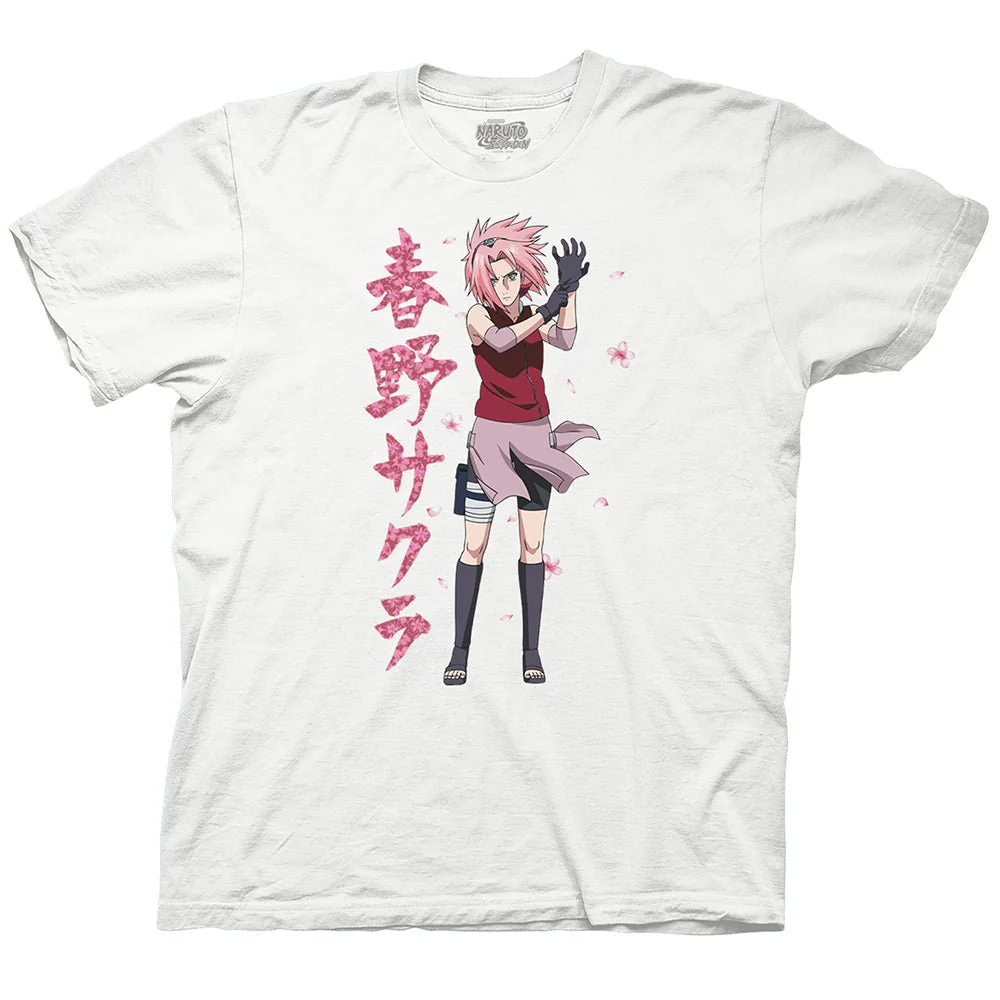 Naruto Shippuden Sakura Cherry Blossoms Anime Adult T-Shirt - Image 1