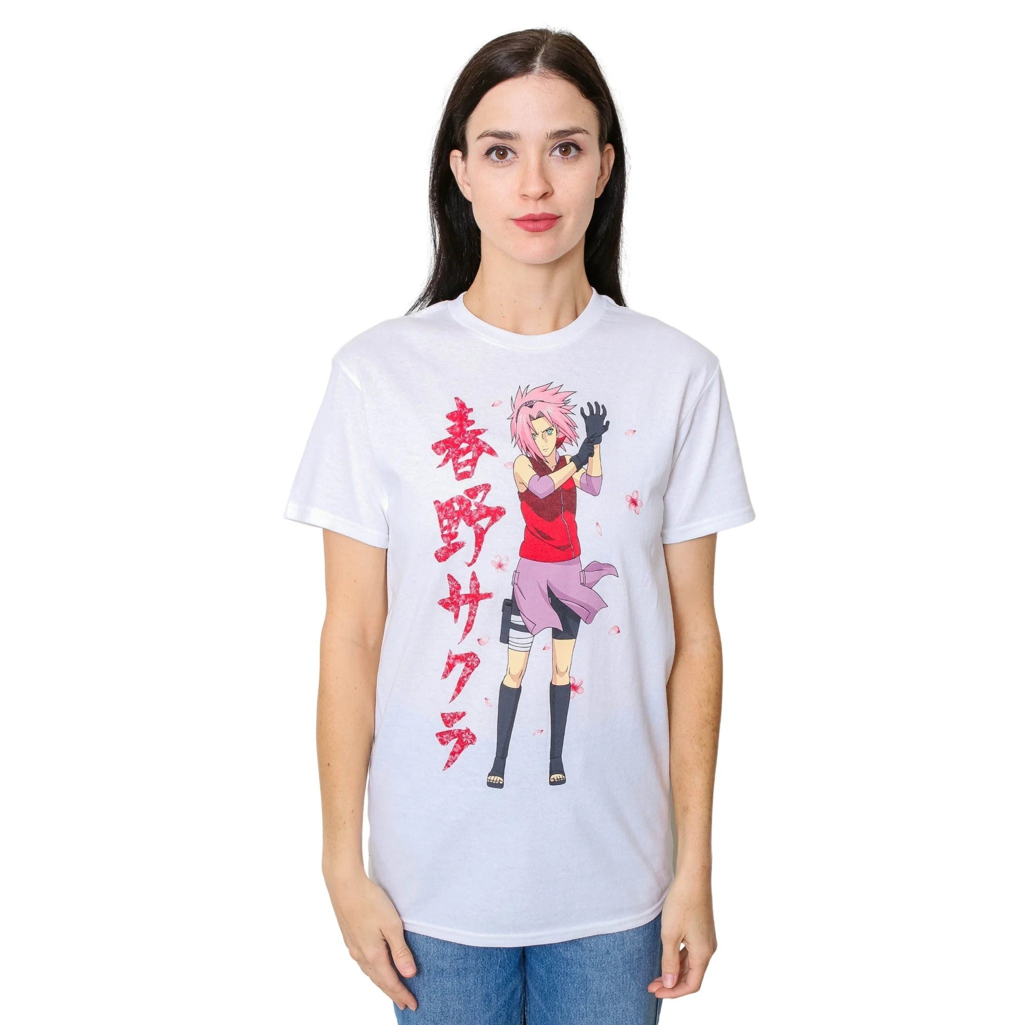 Naruto Shippuden Sakura Cherry Blossoms Anime Adult T-Shirt - Image 3