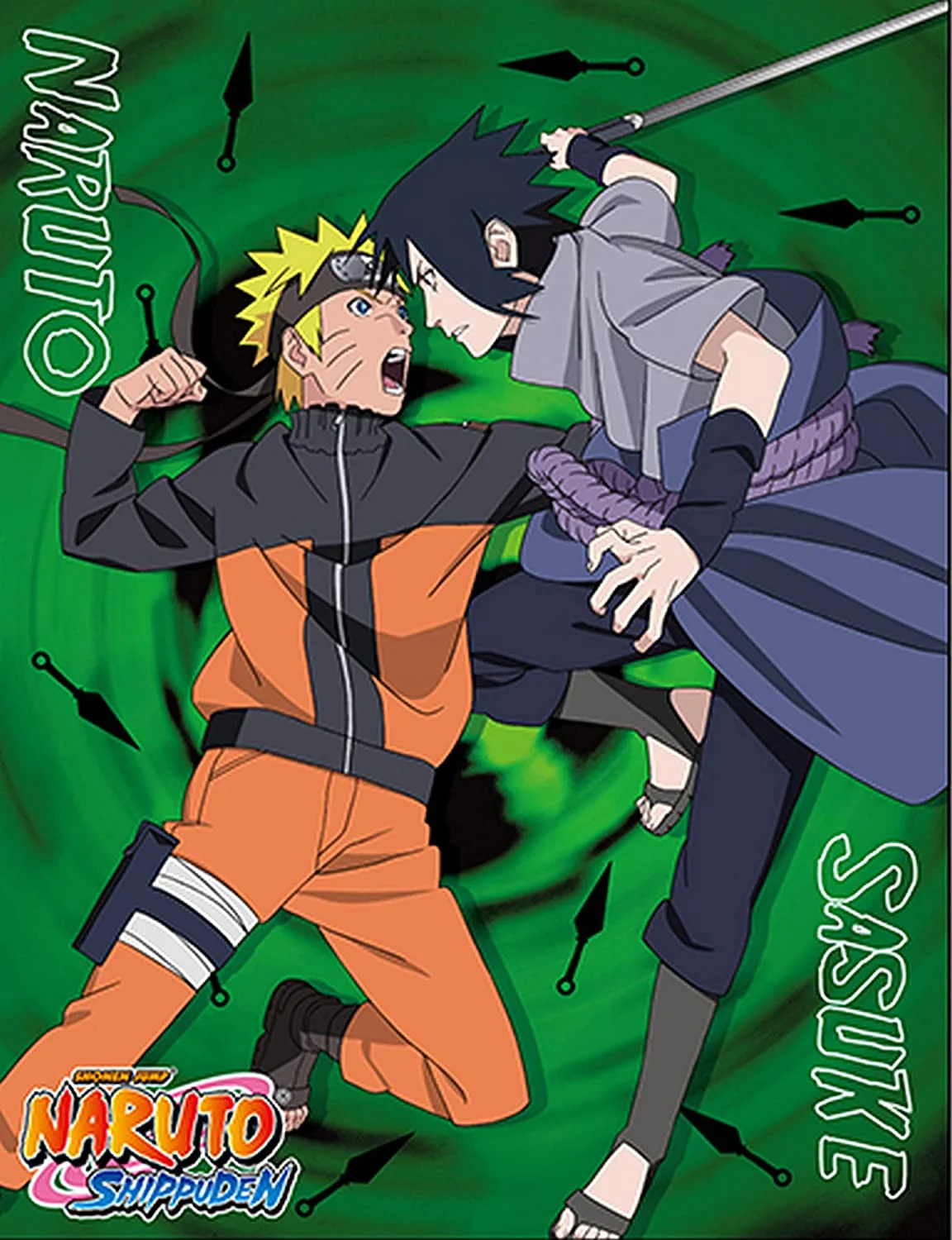 Naruto Shippuden - Sasuke & Naruto Sublimation Throw Blanket 46Wx60L - Image 1