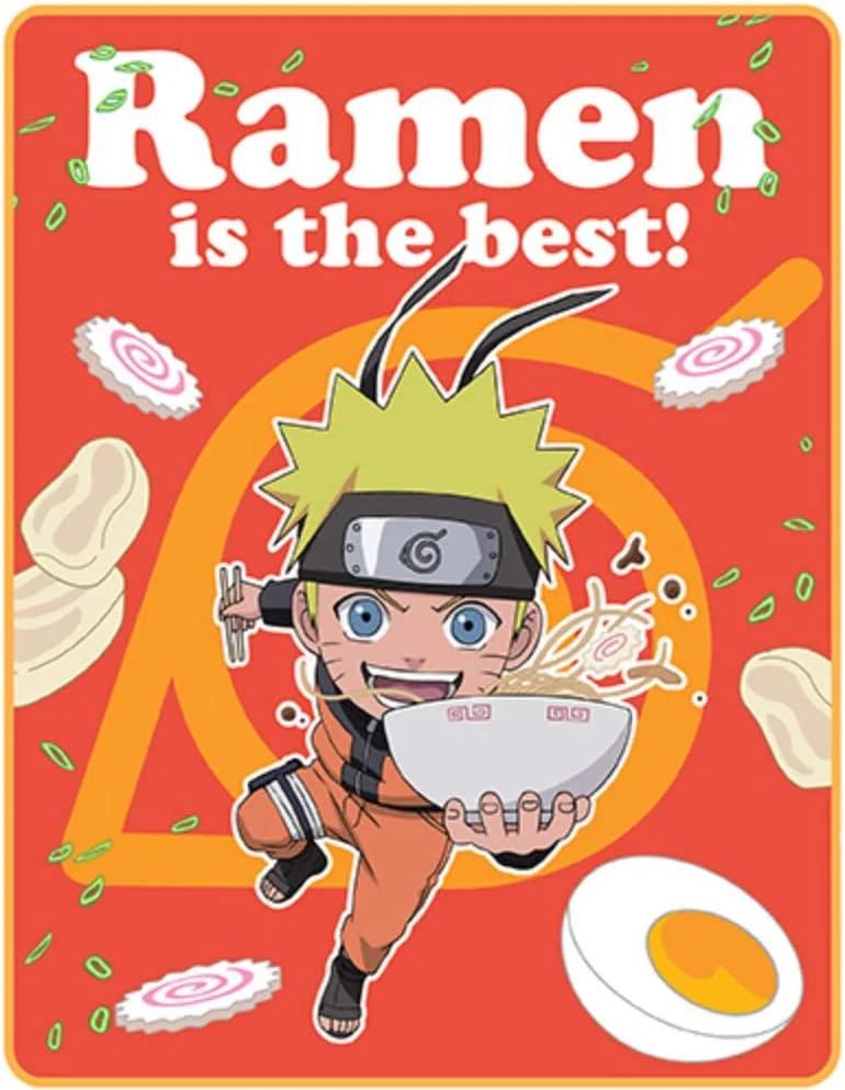 Naruto Shippuden SD Naruto with Ramen Throw Blanket Great Eastern Entertainment - Image 1