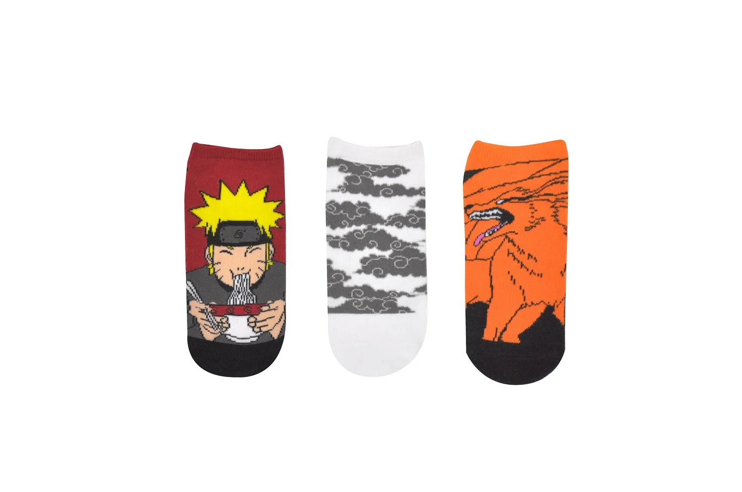 Naruto Shippuden Socks Anime Ankle Socks 3 Pack - Image 1
