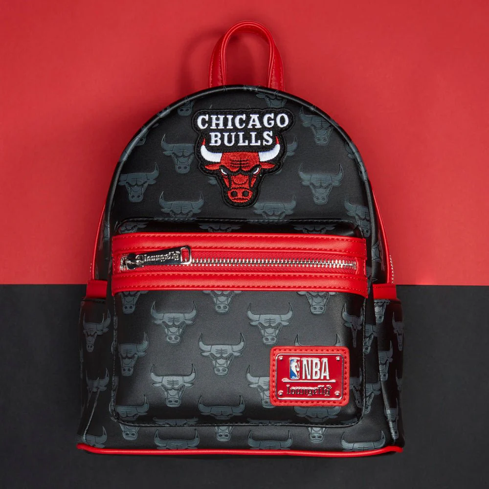 NBA Chicago Bulls Logo Mini Backpack Double Strap Shoulder Bag Purse - Image 2
