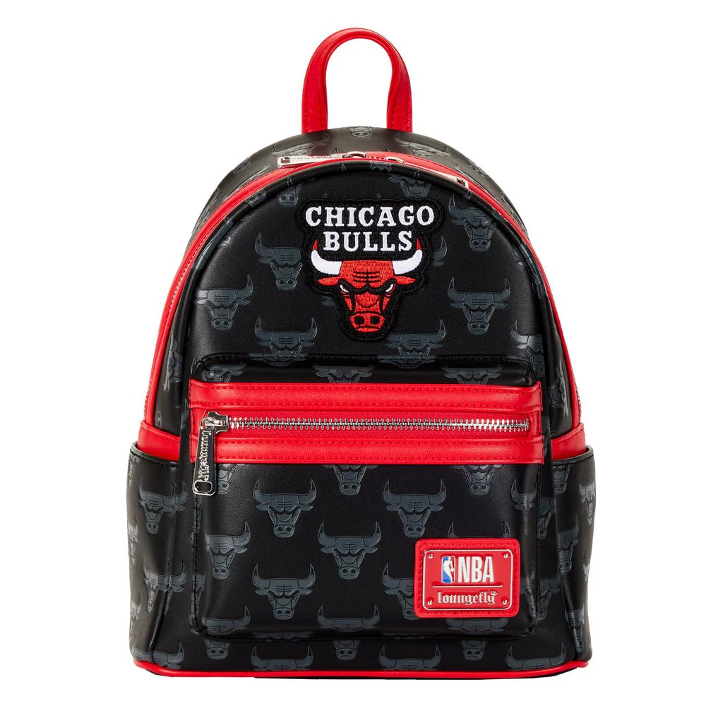 NBA Chicago Bulls Logo Mini Backpack Double Strap Shoulder Bag Purse - Image 1