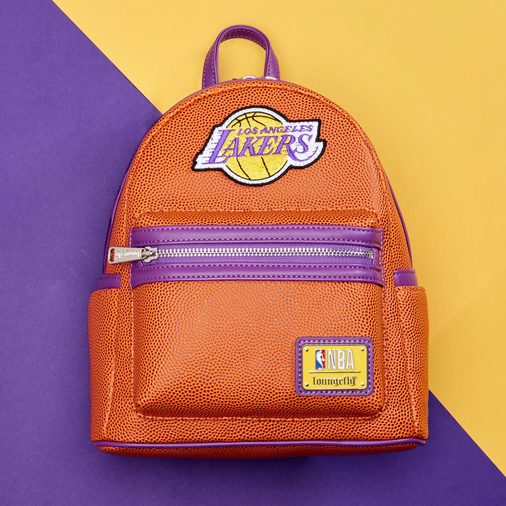 NBA Los Angeles Lakers Basketball Logo Mini Backpack Double Strap Shoulder Bag Purse - Image 2