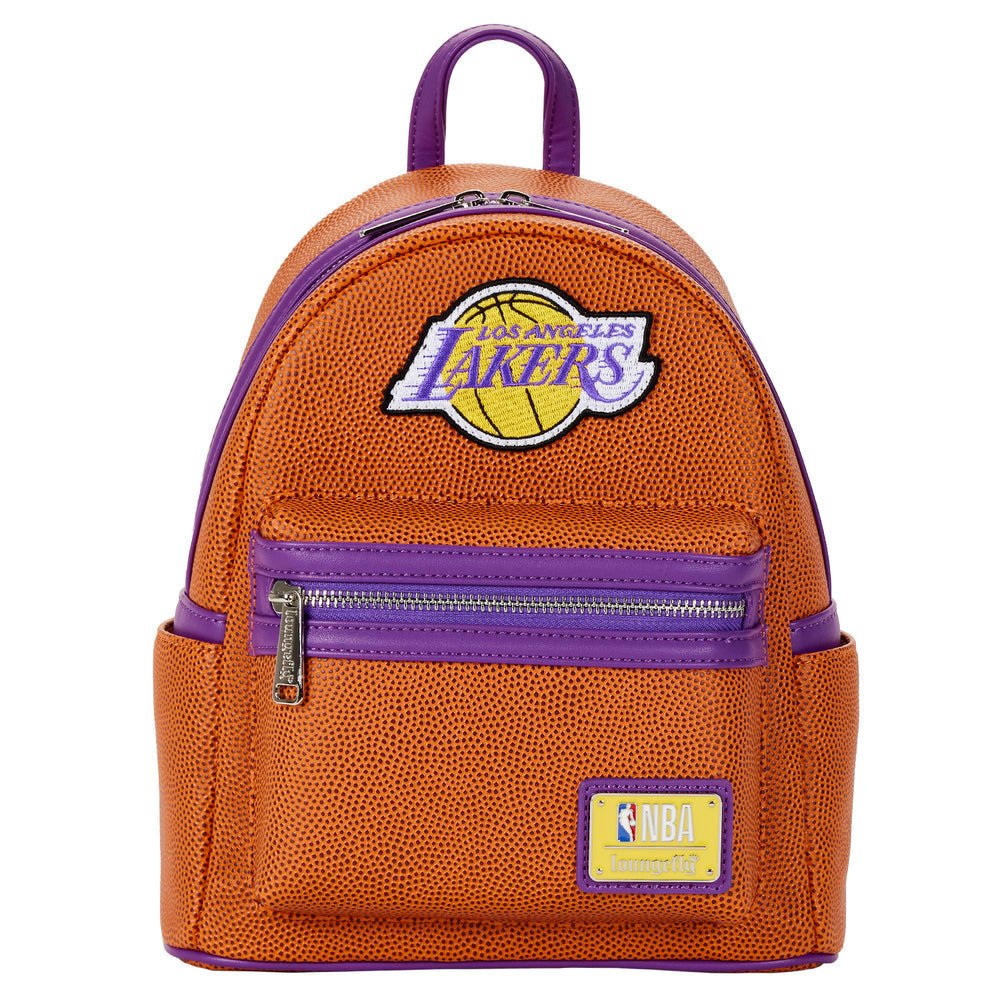 NBA Los Angeles Lakers Basketball Logo Mini Backpack Double Strap Shoulder Bag Purse - Image 1