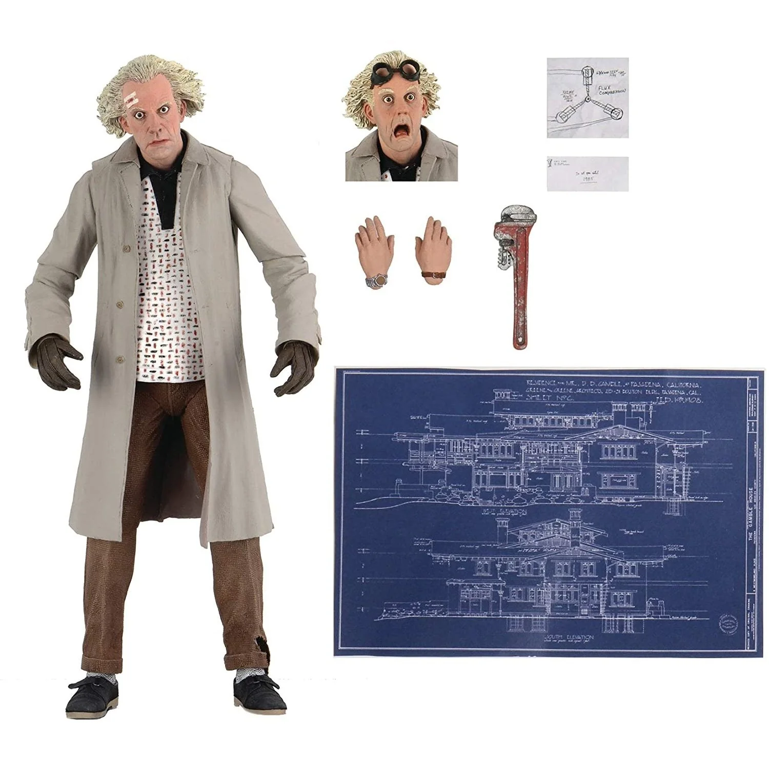 NECA Back to The Future Doc Brown Ultimate Version Action Figure - Image 1