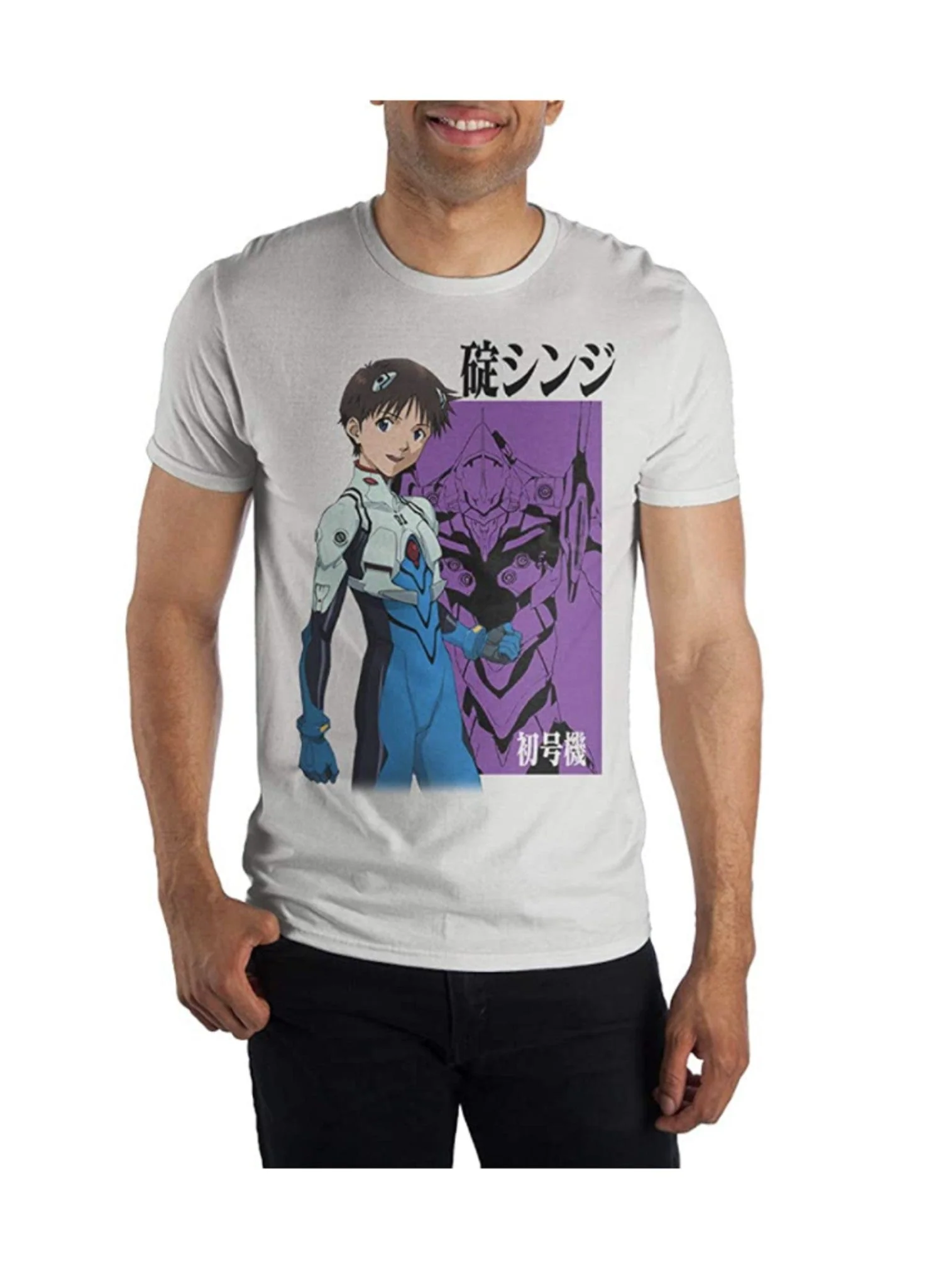 Neon Genesis Evangelion Shinji Anime Adult T Shirt - Image 1