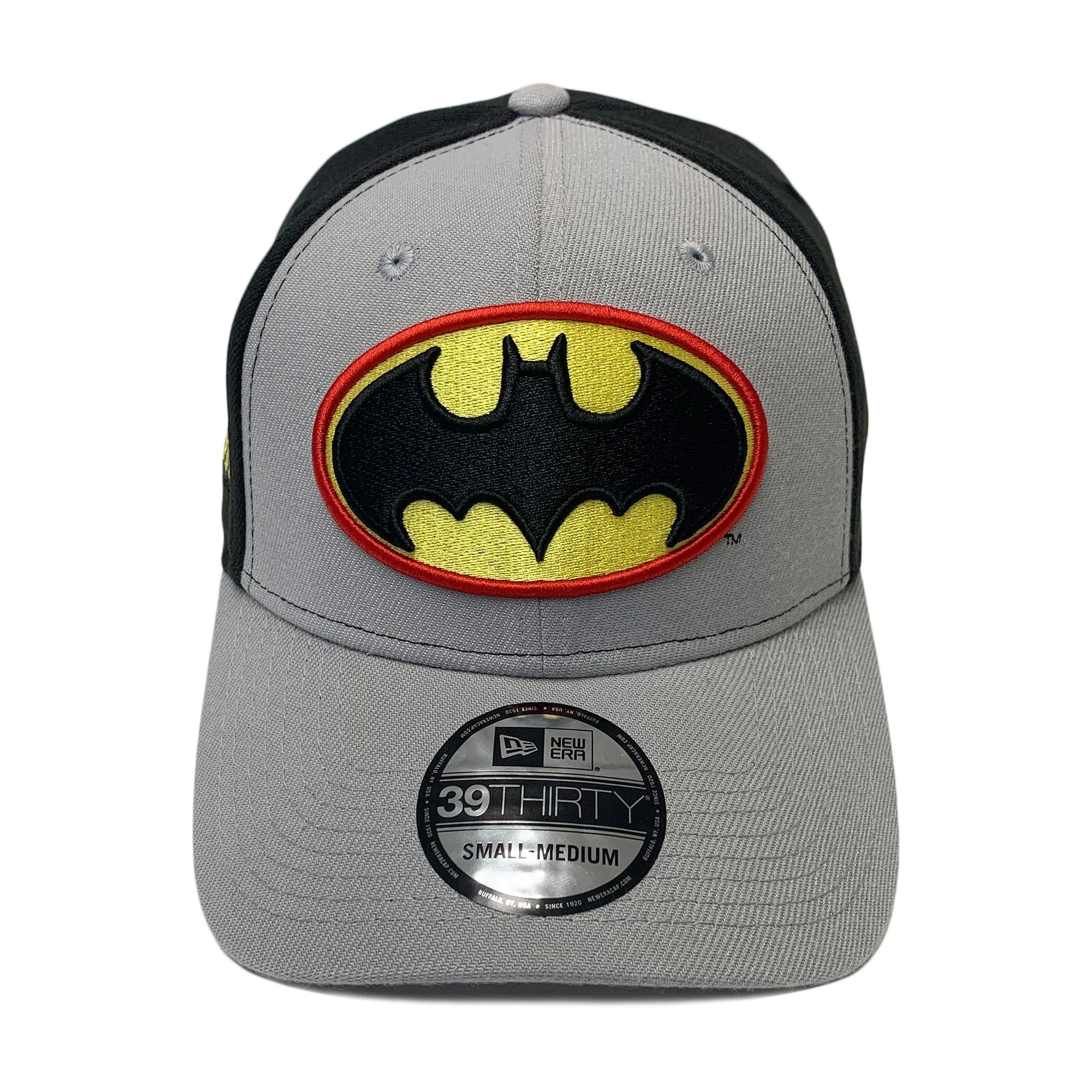 New Era 39THIRTY DC Comics Batman Symbol Gray & Black Fitted Hat - Image 2