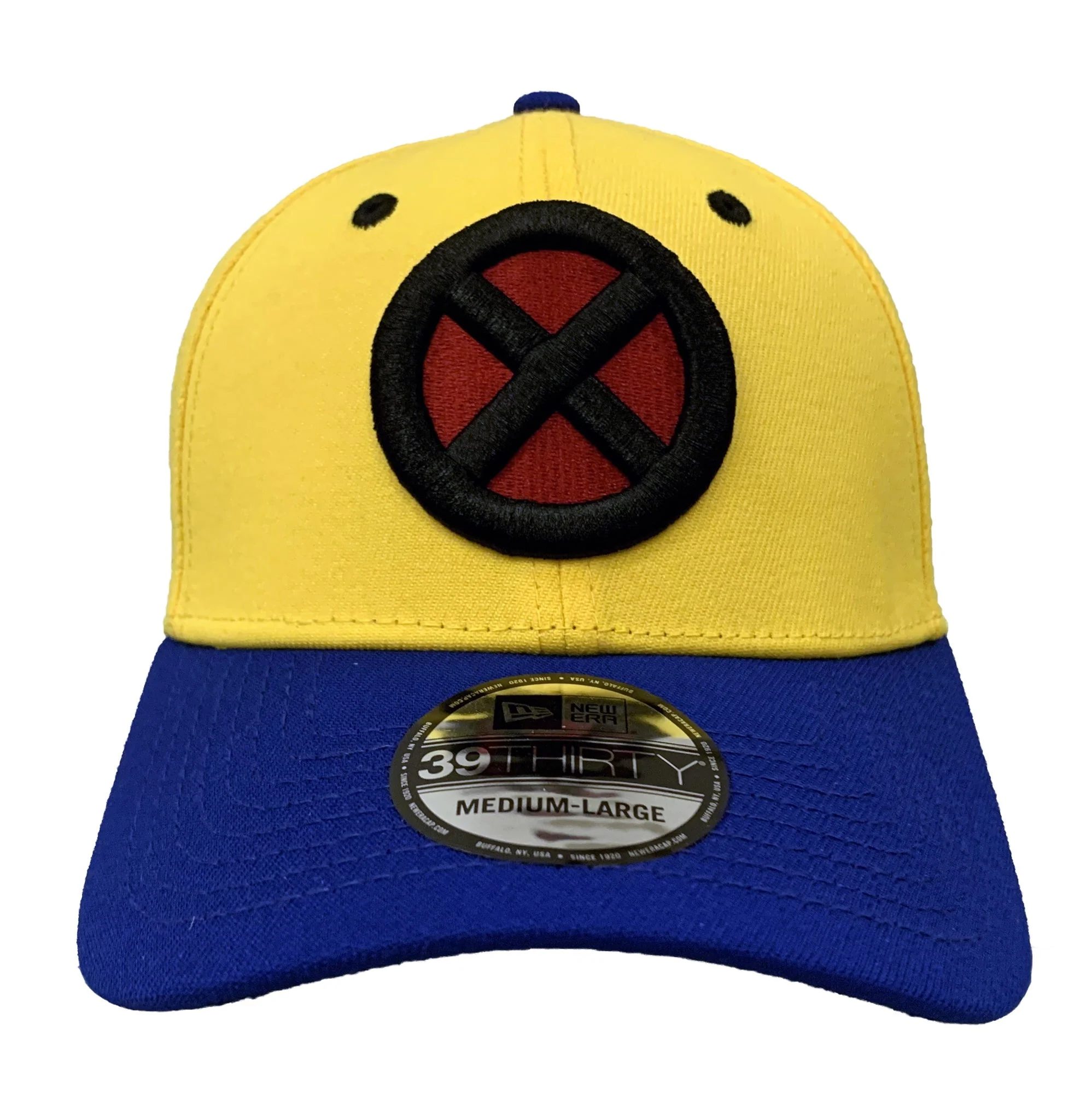New Era Marvel X-Men Symbol Blue And Yellow 39Thirty Fitted Hat M/L - Image 1