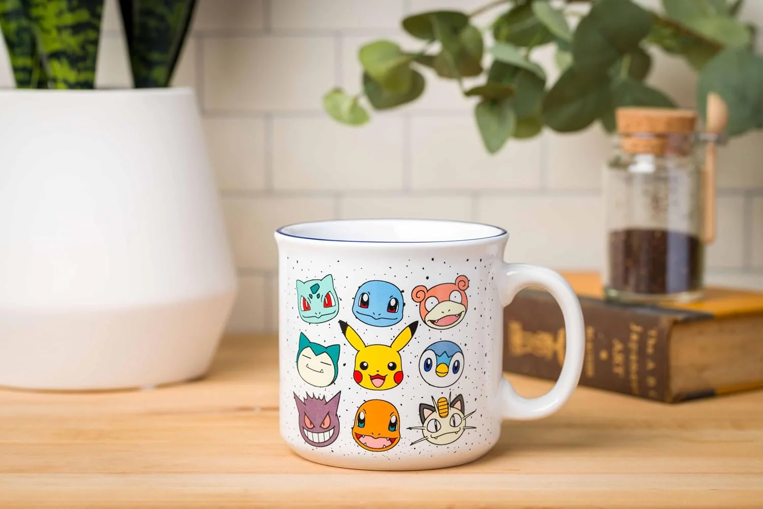 Nintendo Pokemon Bulbasaur Squirtle Slowpoke Snorlax Pikachu Charmander & More Grid Camper Mug 20 Ounces - Image 2