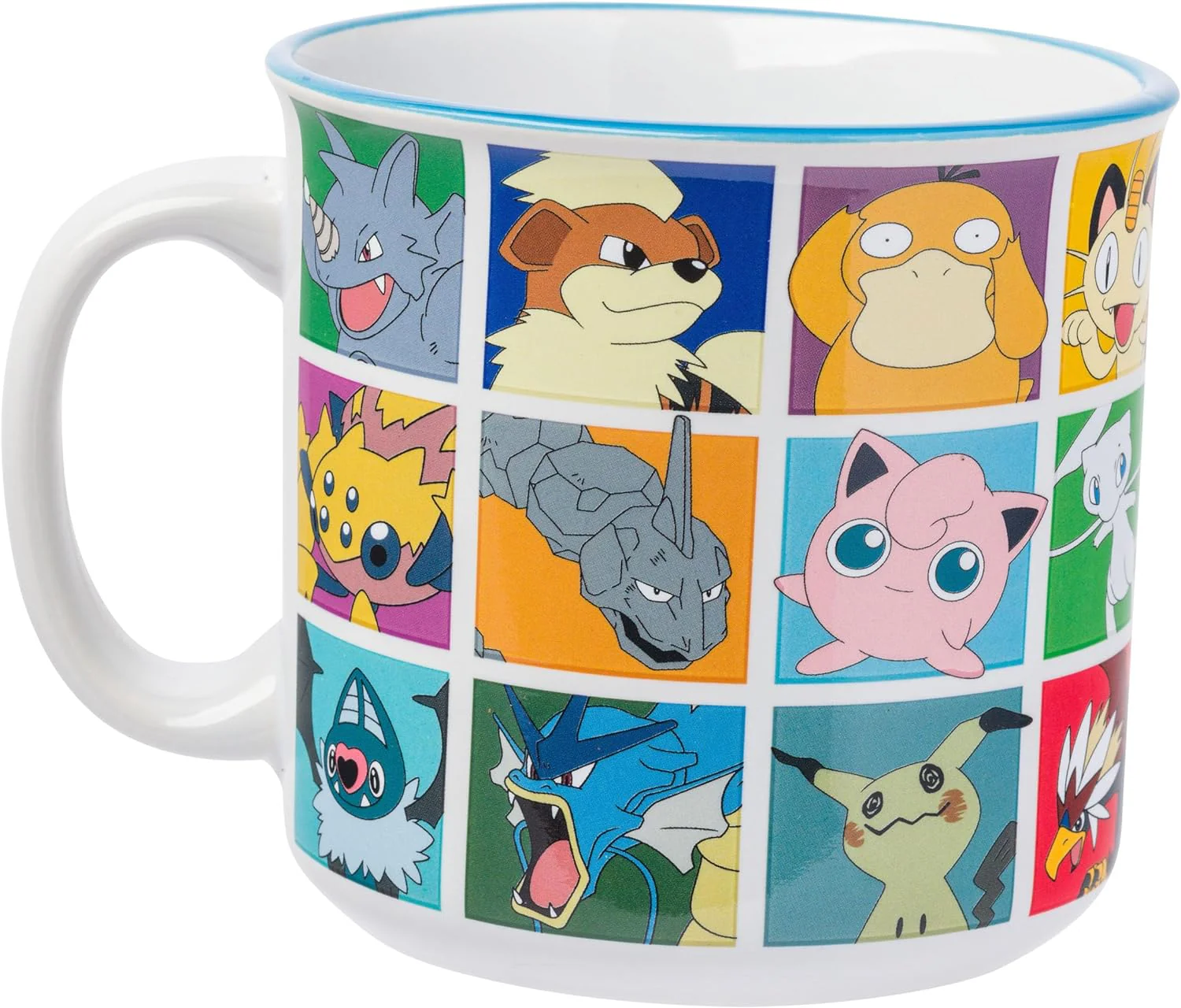 Nintendo Pokemon Bulbasaur Squirtle Snorlax Pikachu Eevee & More Grid Ceramic Camper Mug 20 Ounces - Image 3