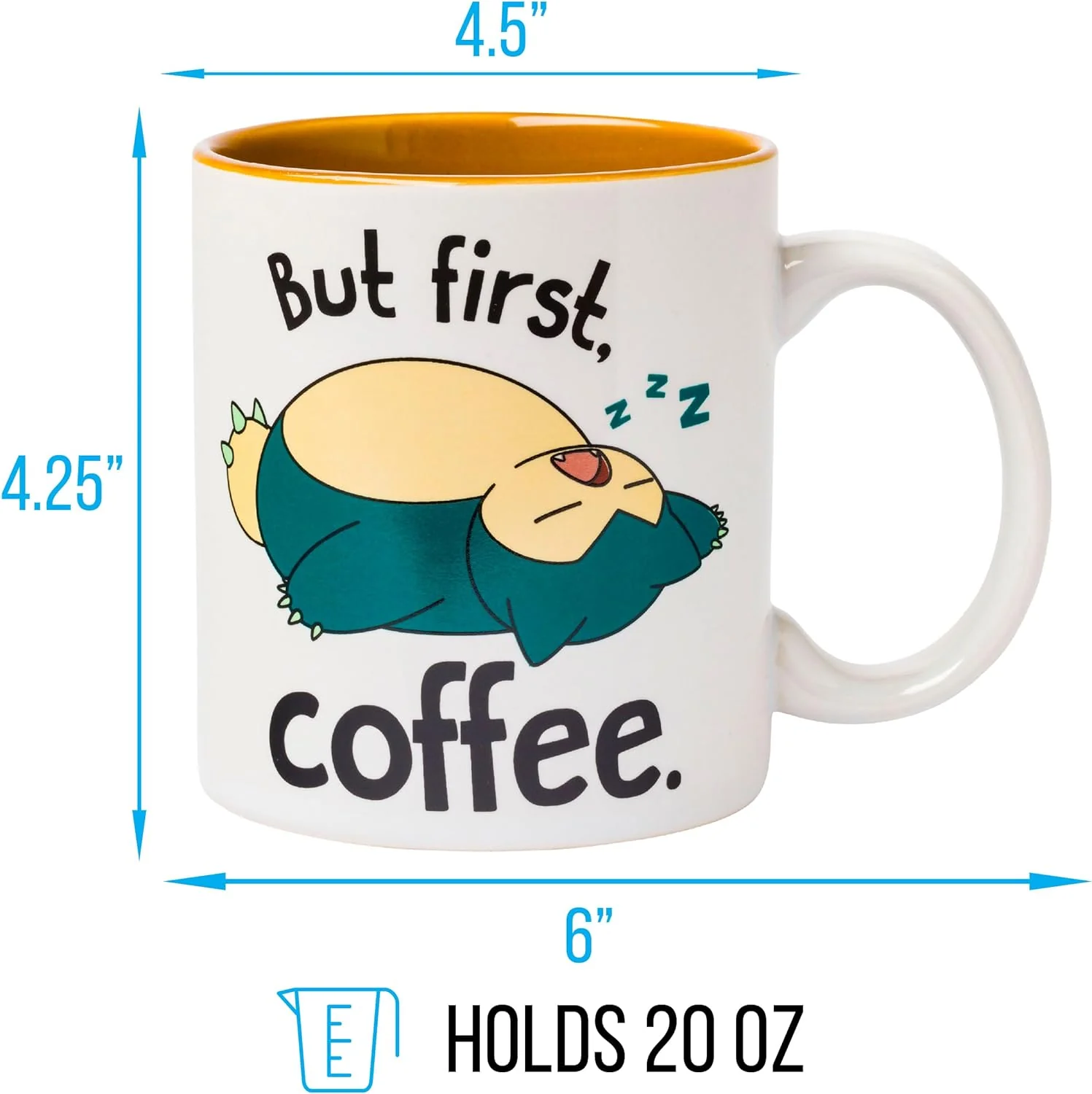 Nintendo Pokemon Snorlax But First Coffee Mug 20 Ounces - Image 3