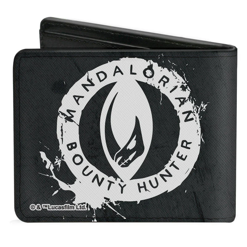 Star Wars The Mandalorian Helmet Bounty Hunter Icon Bifold Wallet - Image 1