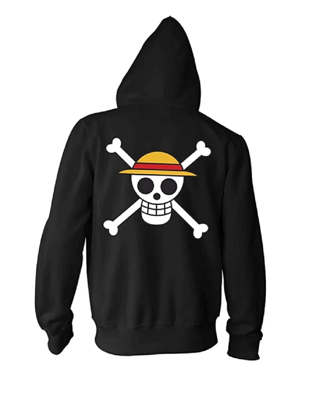 One Piece Luffy Straw Hat Anime Adult Fleece Zip Hoodie - Image 1