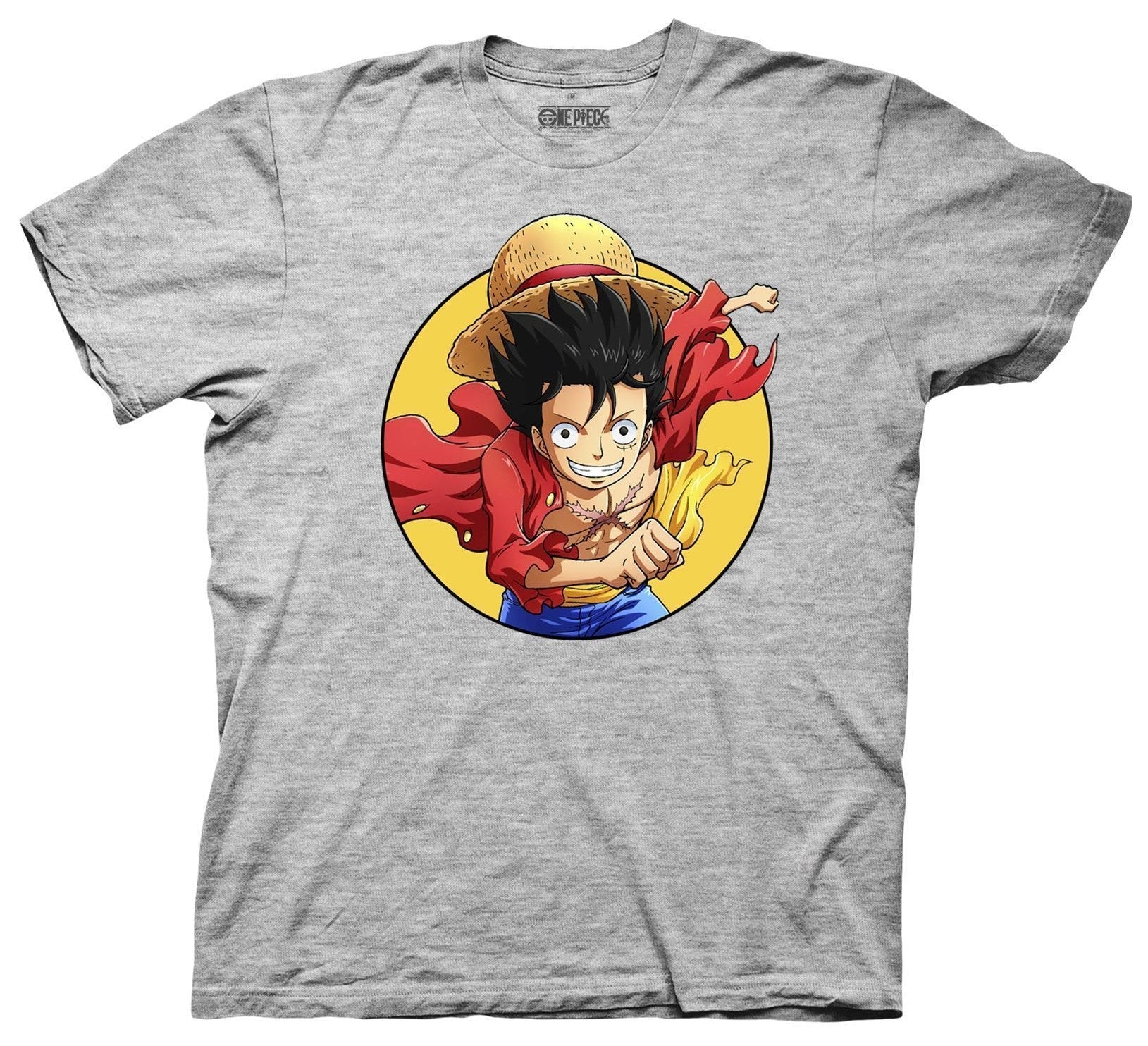 One Piece Monkey D. Luffy Circle Officially Licensed Adult T-Shirt - Image 1
