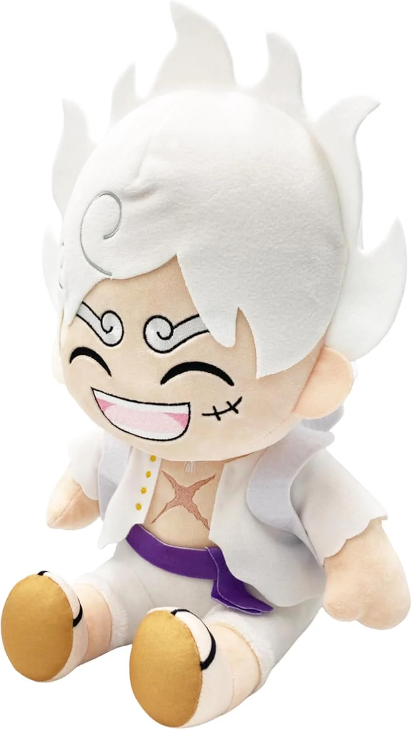 One Piece - Monkey D. Luffy Gear 5 Laugh Sitting Pose Plush 12" - Great Eastern Entertainment - Image 2