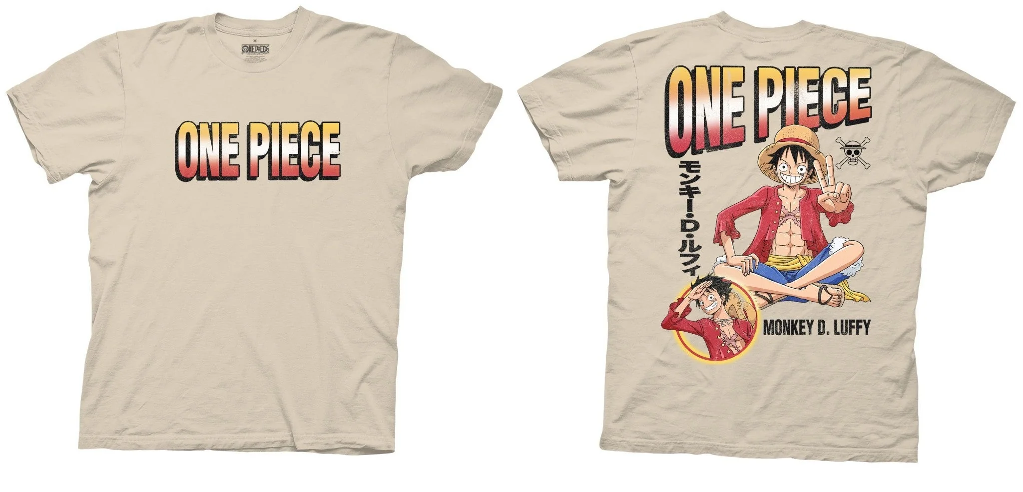 One Piece Monkey D. Luffy With Back Print Officially Licensed Adult T-Shirt - Image 3