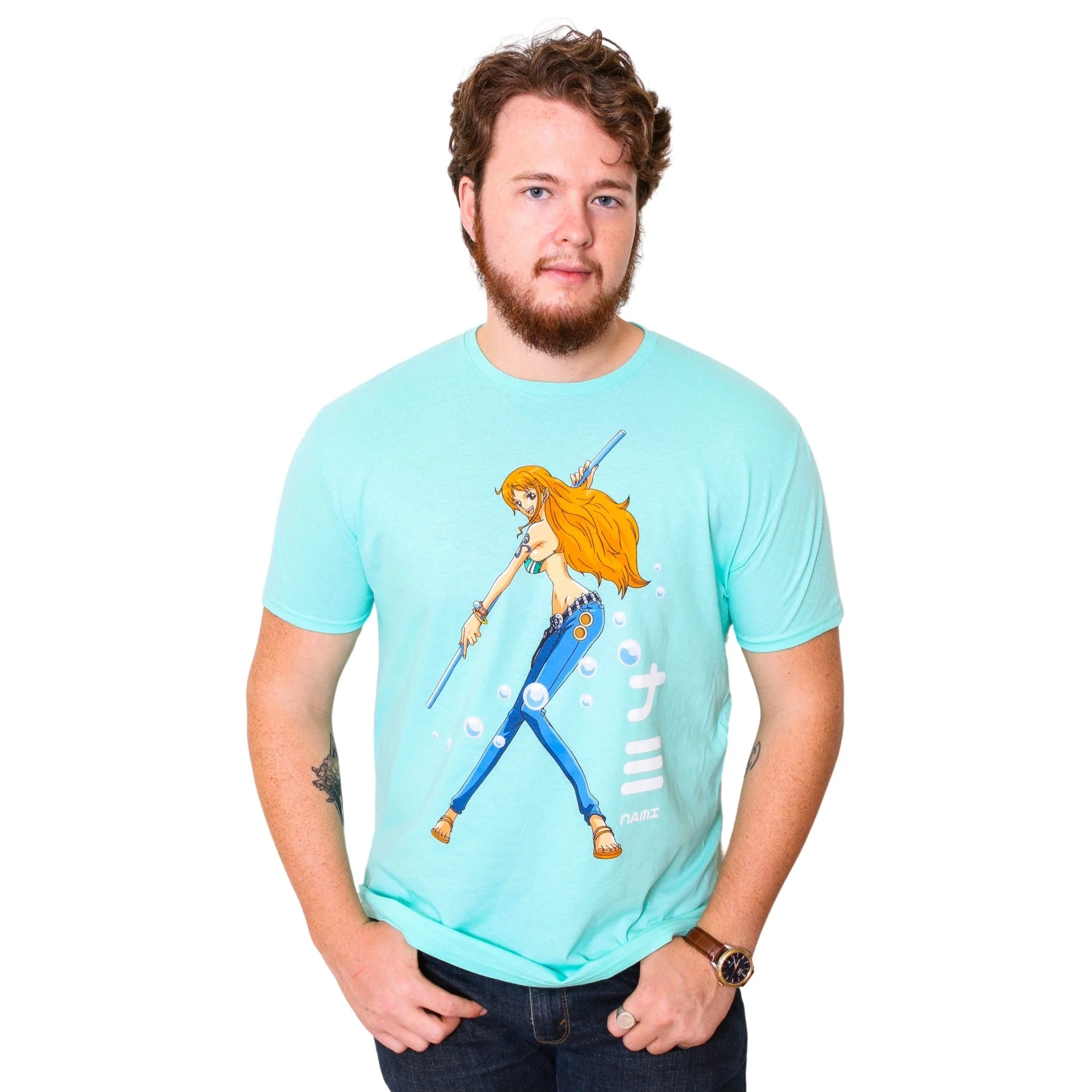 One Piece Nami Pose Anime Adult T-Shirt - Image 2