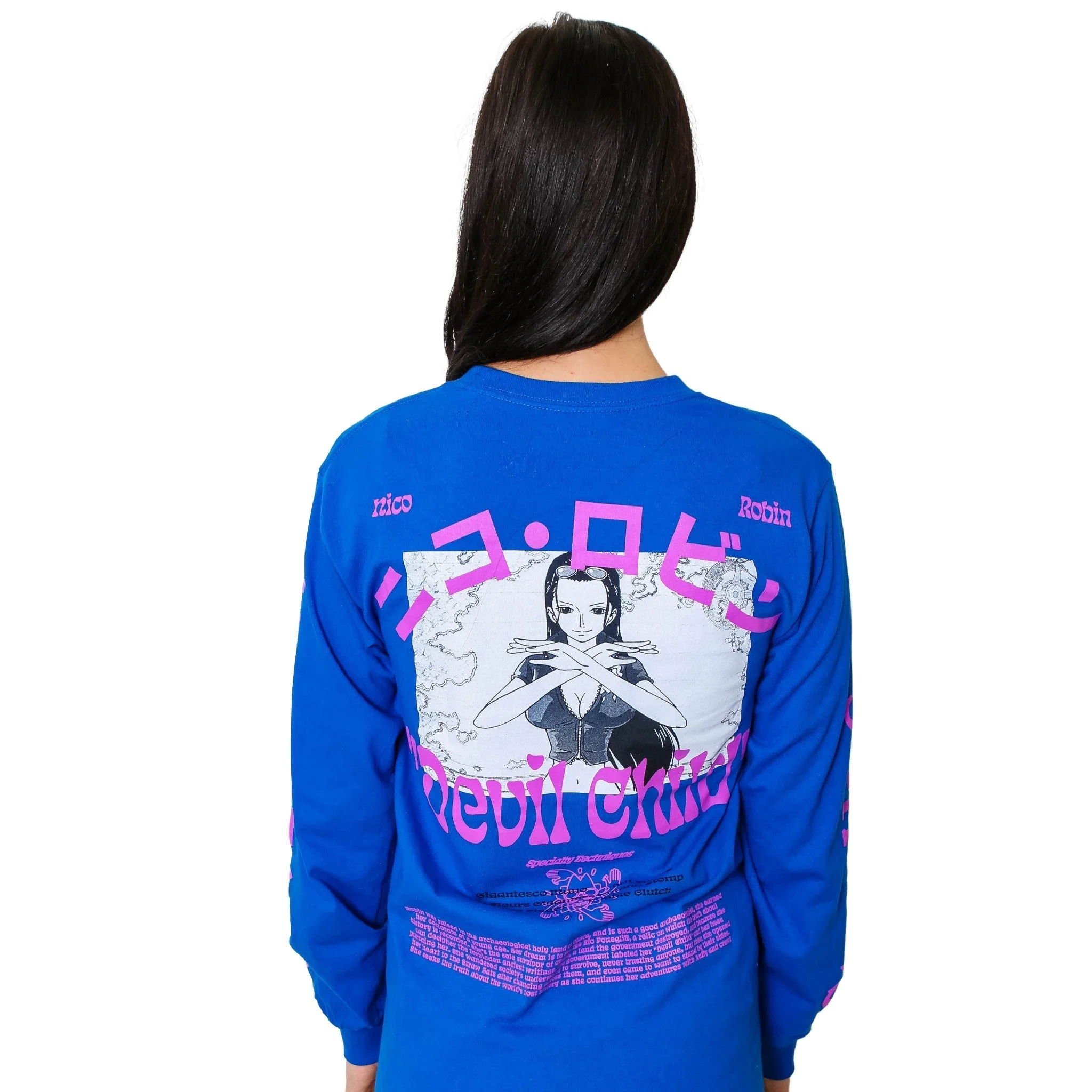 One Piece Nico Robin Demon Child Anime Adult Long Sleeve Graphic T-Shirt - Image 1