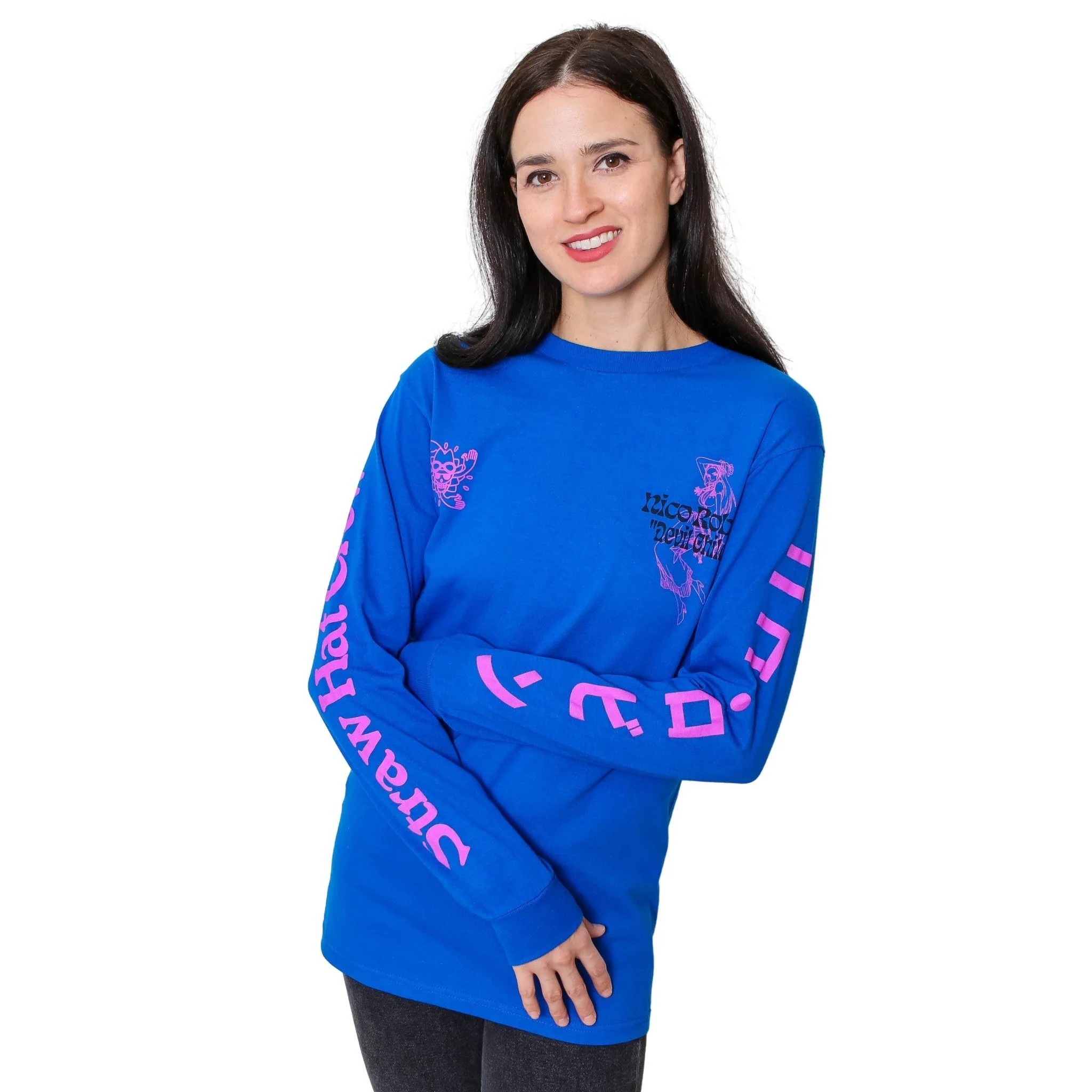 One Piece Nico Robin Demon Child Anime Adult Long Sleeve Graphic T-Shirt - Image 3
