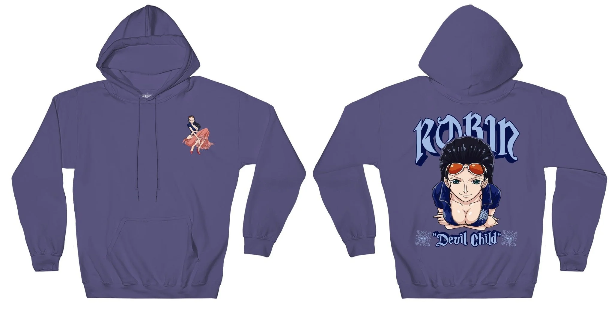 One Piece Robin Devil Child With Back Print Officially Licensed Adult Hoodie - Image 3