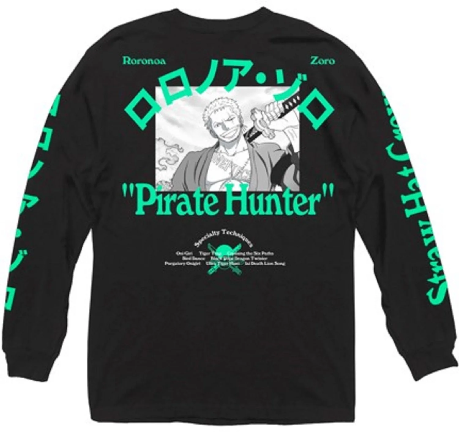 One Piece Roronoa Pirate Hunter Anime Adult Long Sleeve T-Shirt - Image 2