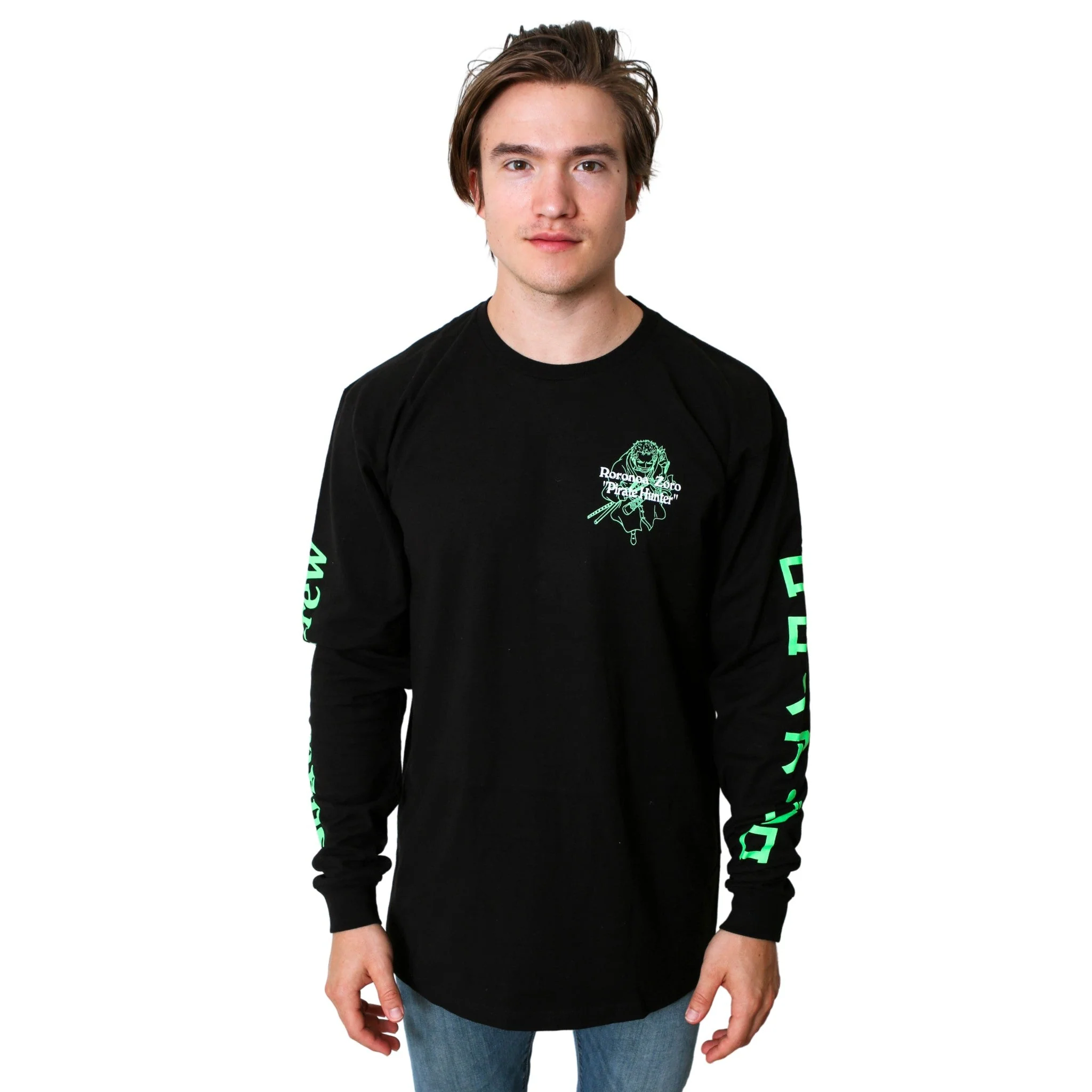 One Piece Roronoa Pirate Hunter Anime Adult Long Sleeve T-Shirt - Image 3