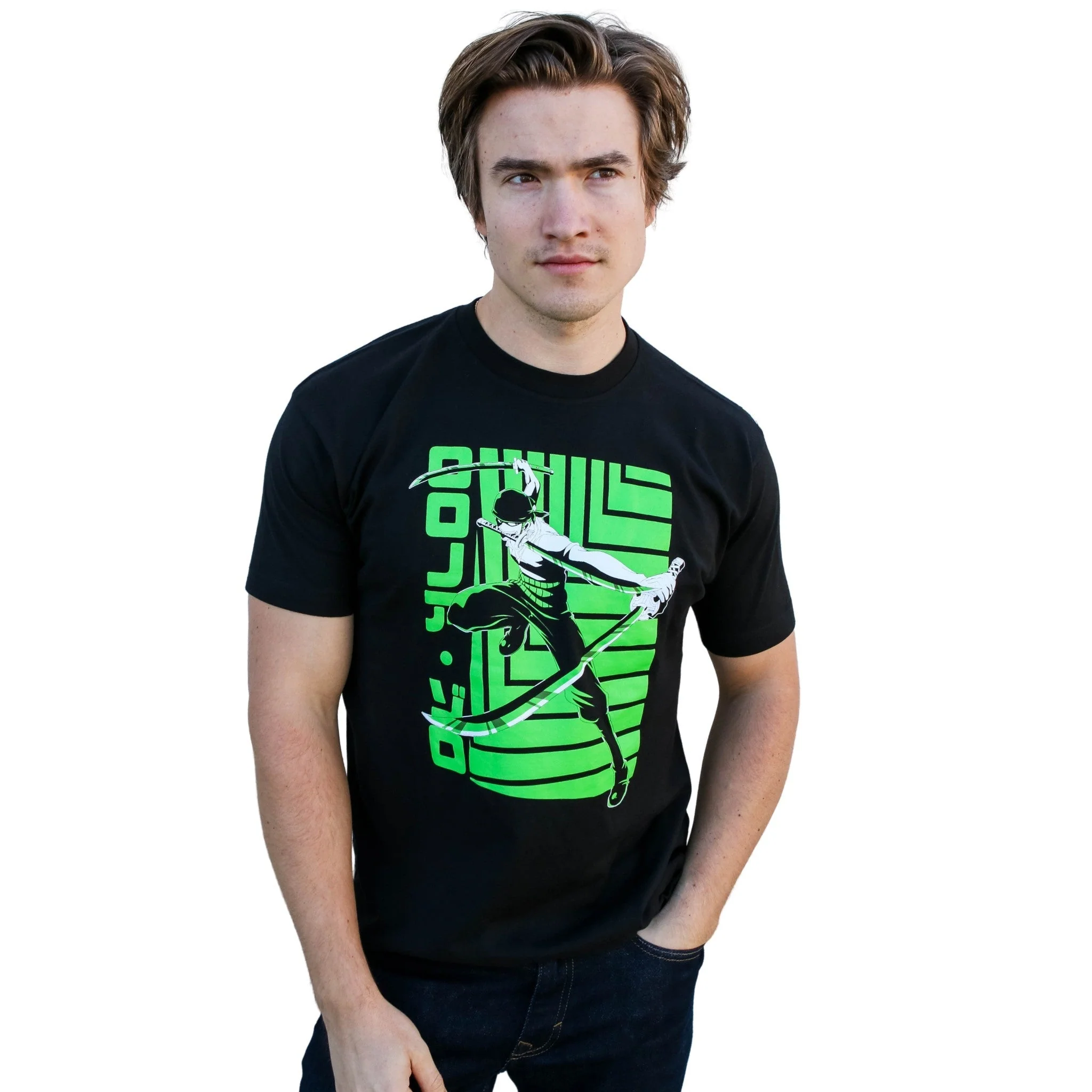 One Piece Roronoa Zoro Bandana Anime Adult Short-Sleeve Graphic T-Shirt - Image 2