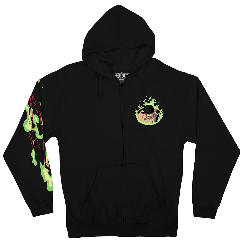 One Piece Roronoa Zoro King Of Hell Licensed Adult Zip Up Hoodie - Image 2