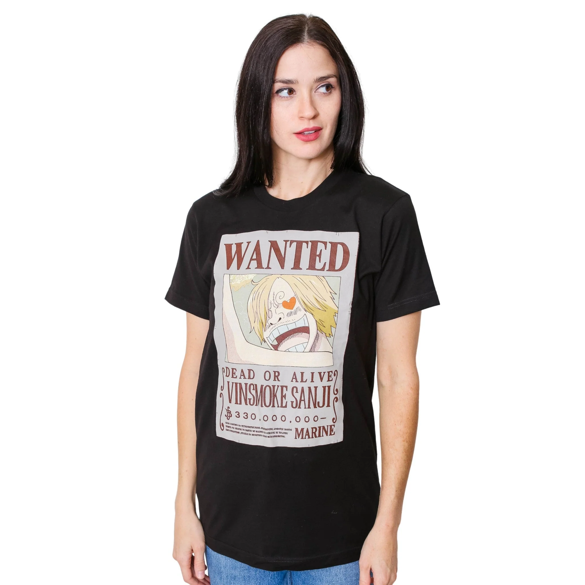 One Piece Sanji Full Wanted Poster Anime Adult Short-Sleeve Graphic T-Shirt - Image 2