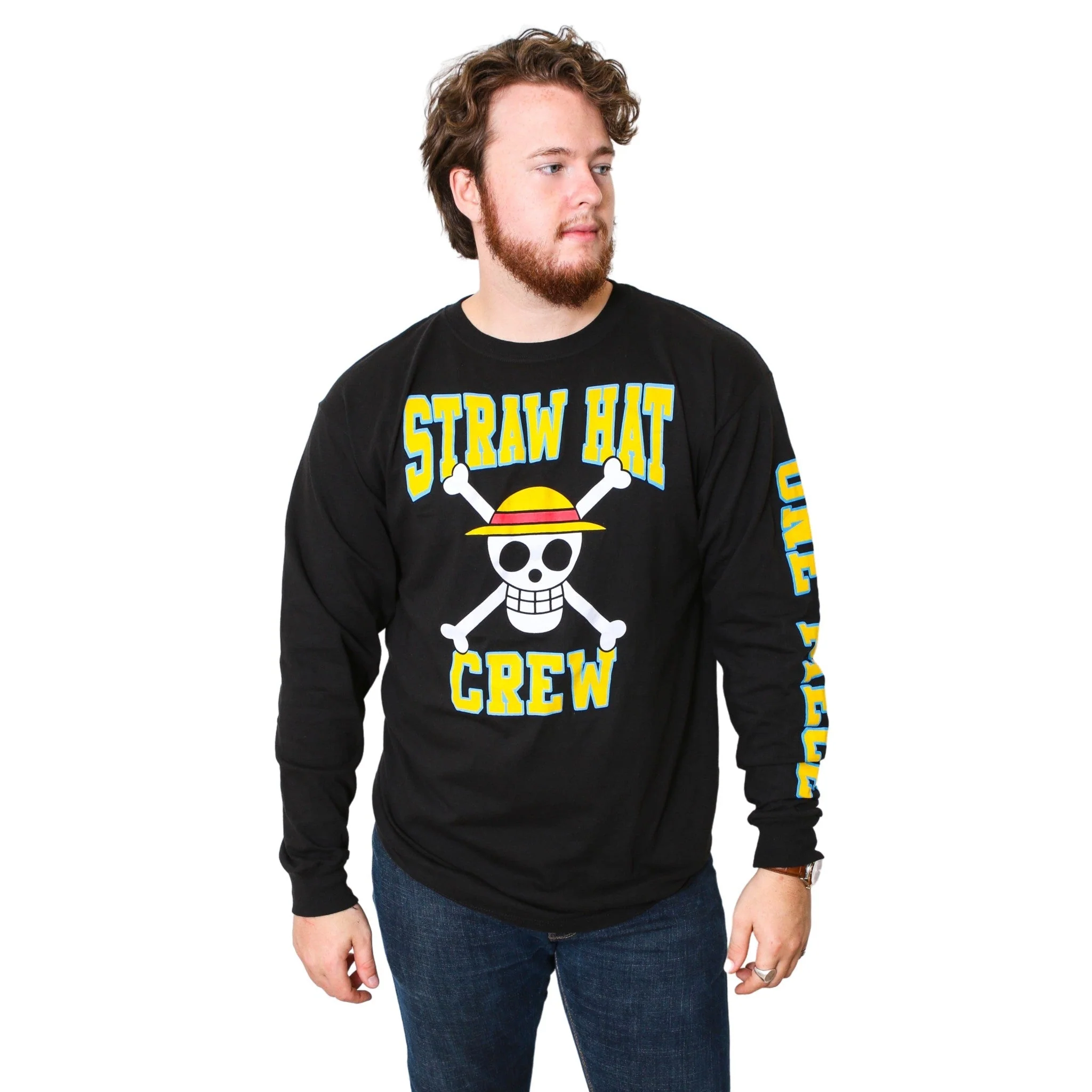 One Piece Straw Hat Crew Athletic Type Anime Adult Long Sleeve T-Shirt - Image 2