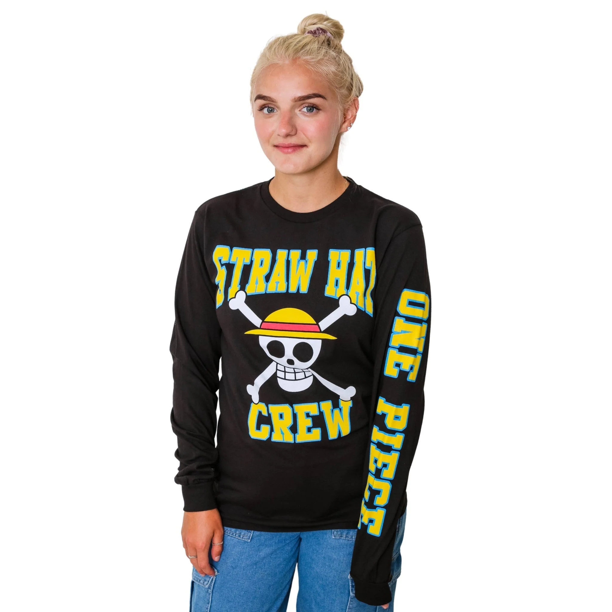 One Piece Straw Hat Crew Athletic Type Anime Adult Long Sleeve T-Shirt - Image 3
