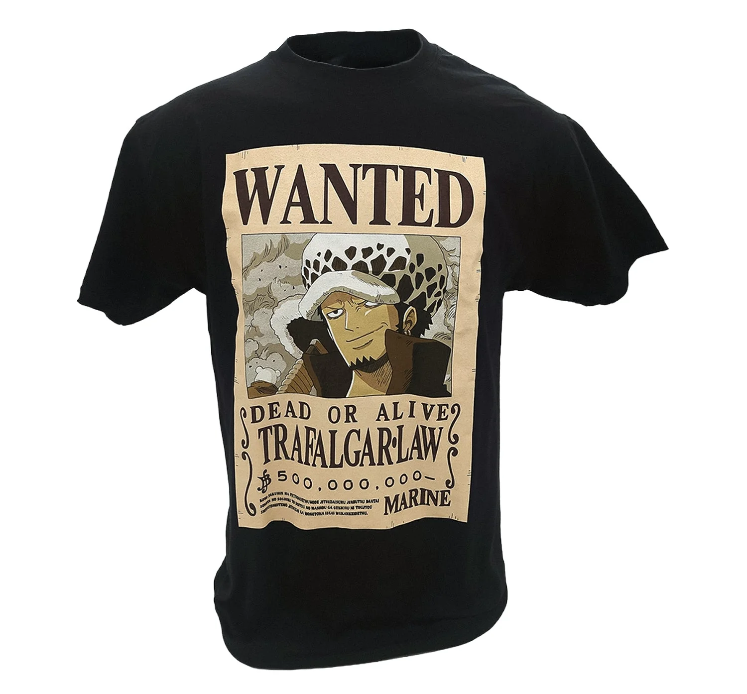 One Piece - Wanted Poster Trafalgar D. Water Law Officially Licensed Adult Men's T-Shirt - Image 2