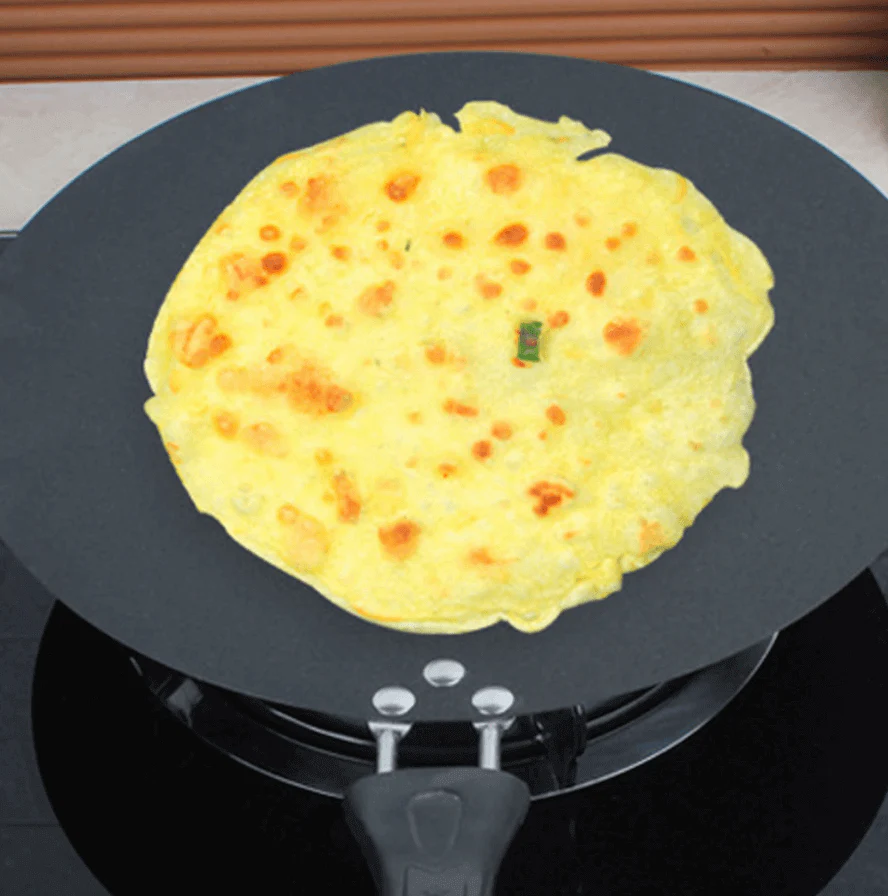 Black Iron Round Non-stick Pancake Pan - Image 3
