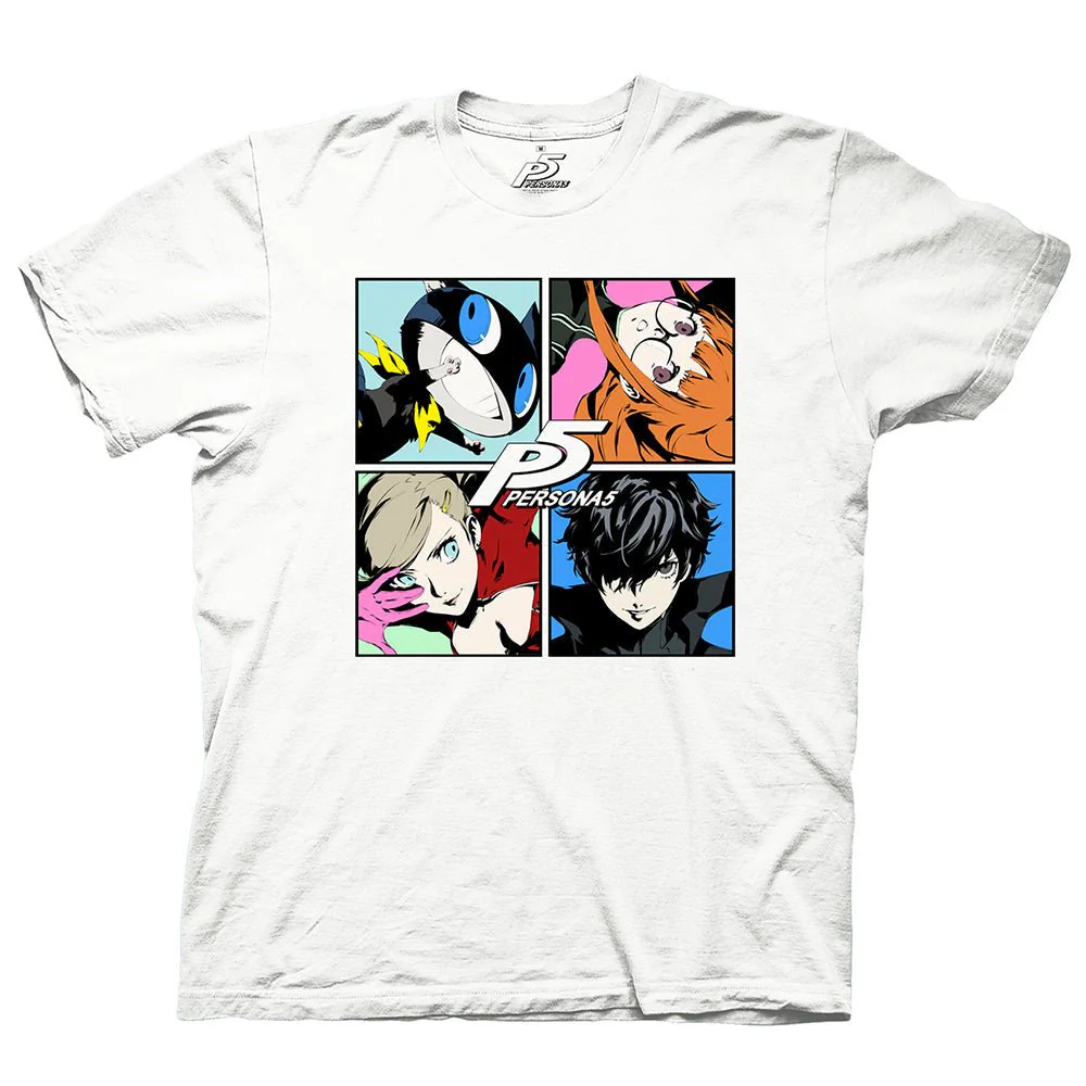 Persona 5 Character Four Up Adult T-Shirt - Image 1