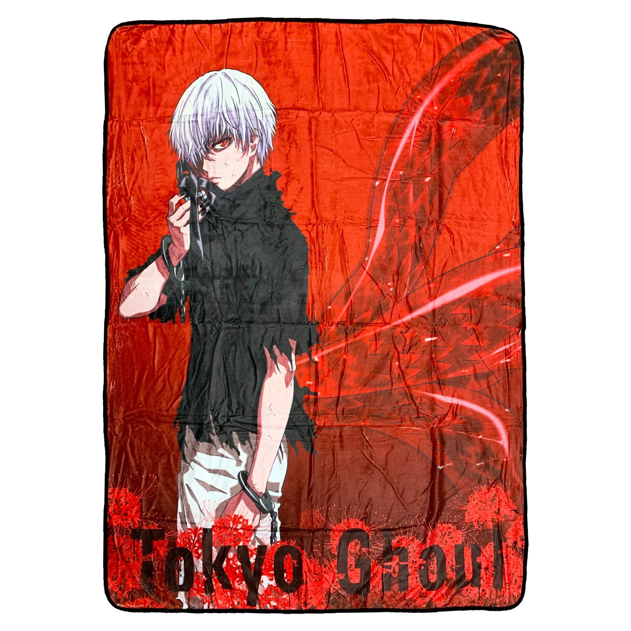 Tokyo Ghoul Ken Kaneki Rinkaku Kagune Fleece Throw Soft Lightweight Blanket 45x60 Inches - Image 1