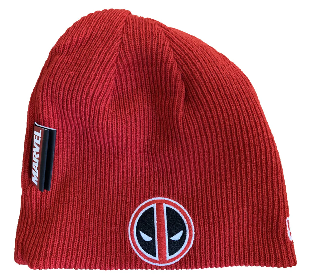 New Era Deadpool Logo And Text Marvel Comics Reversible Knit Beanie Hat - Image 2