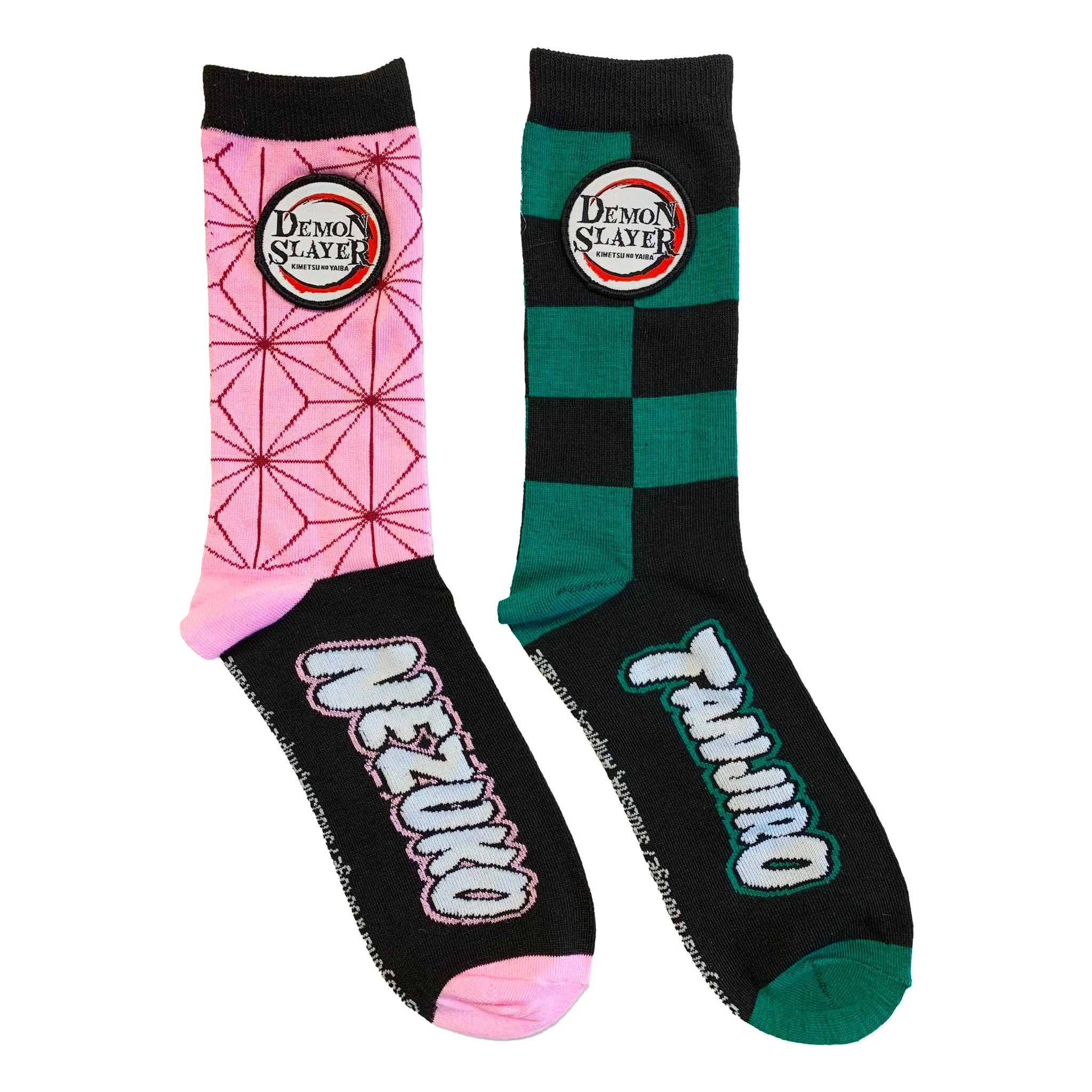 Demon Slayer 2 Pack - Nezuko & Tanjiro Character Pattern Anime Crew Socks - Image 2