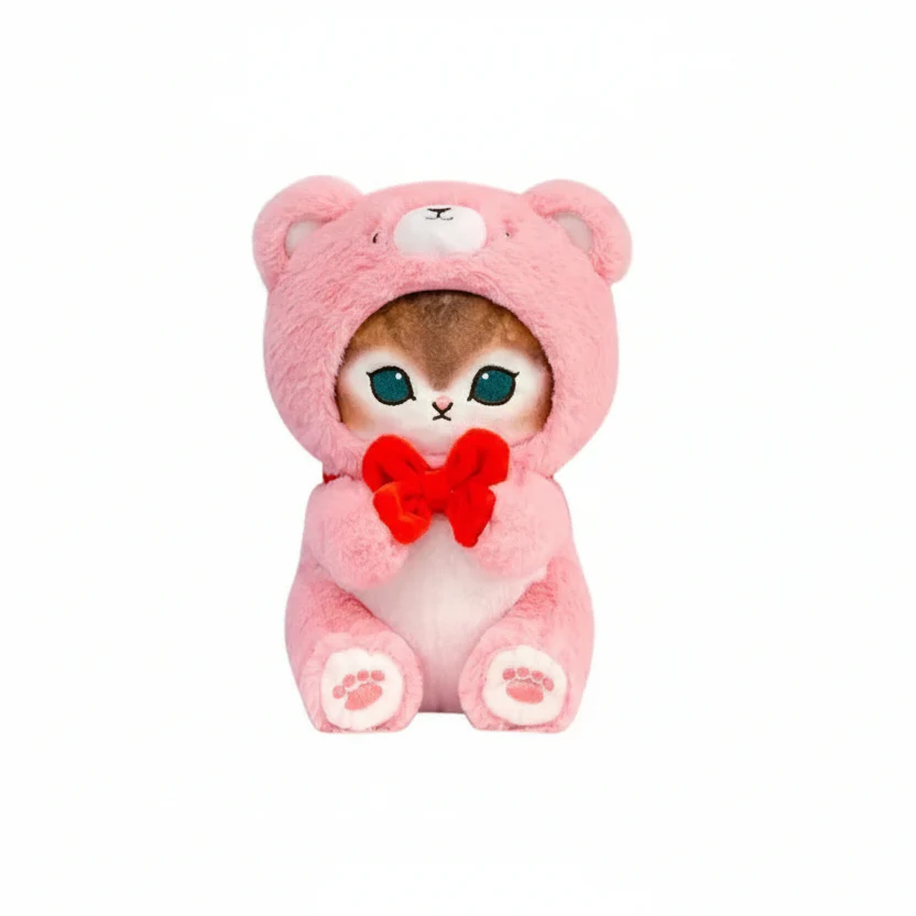 Mofusand Pink Bear Plush 9" - Image 1