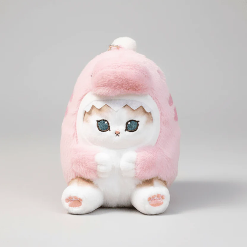 Mofusand Pink Dinosaur Cat Plush Keychain - Image 2