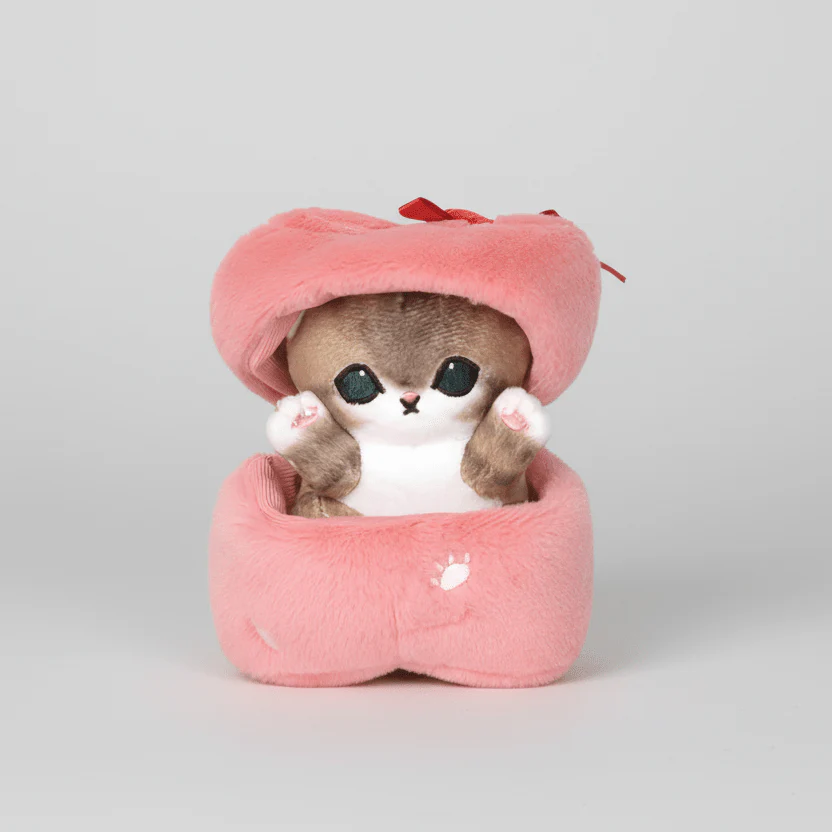 Mofusand Pink Gift Cat Plush 5" - Image 2